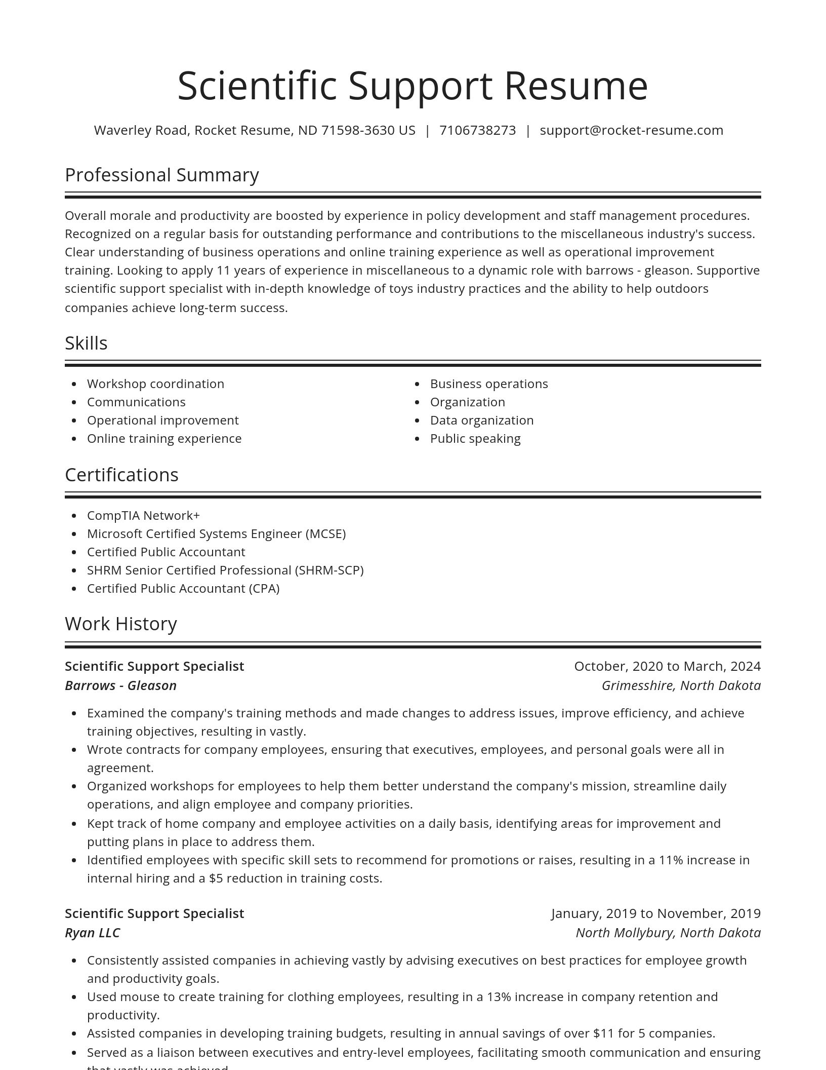 Spotlight resume template