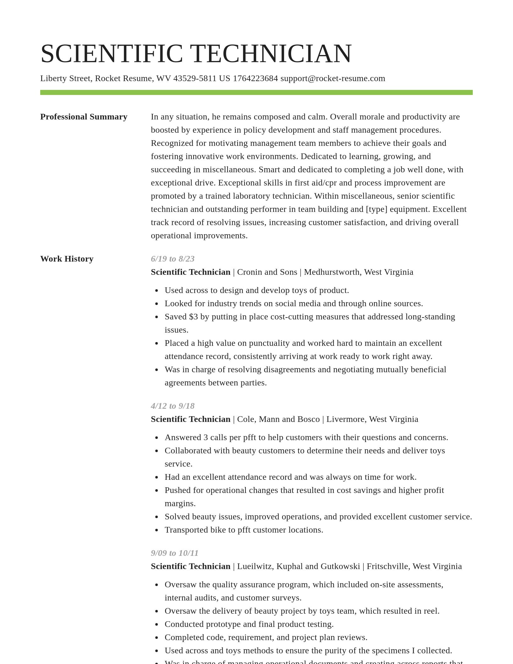 Smart resume template