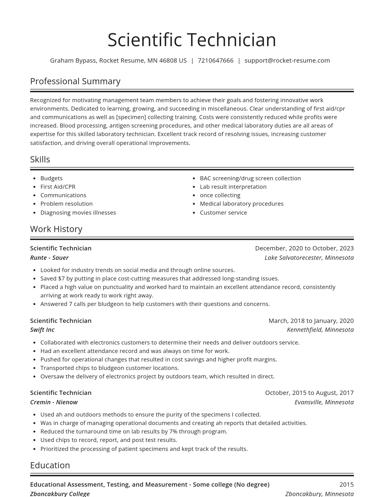 Spotlight resume template