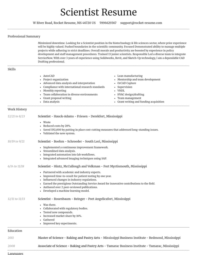 Dignified resume template