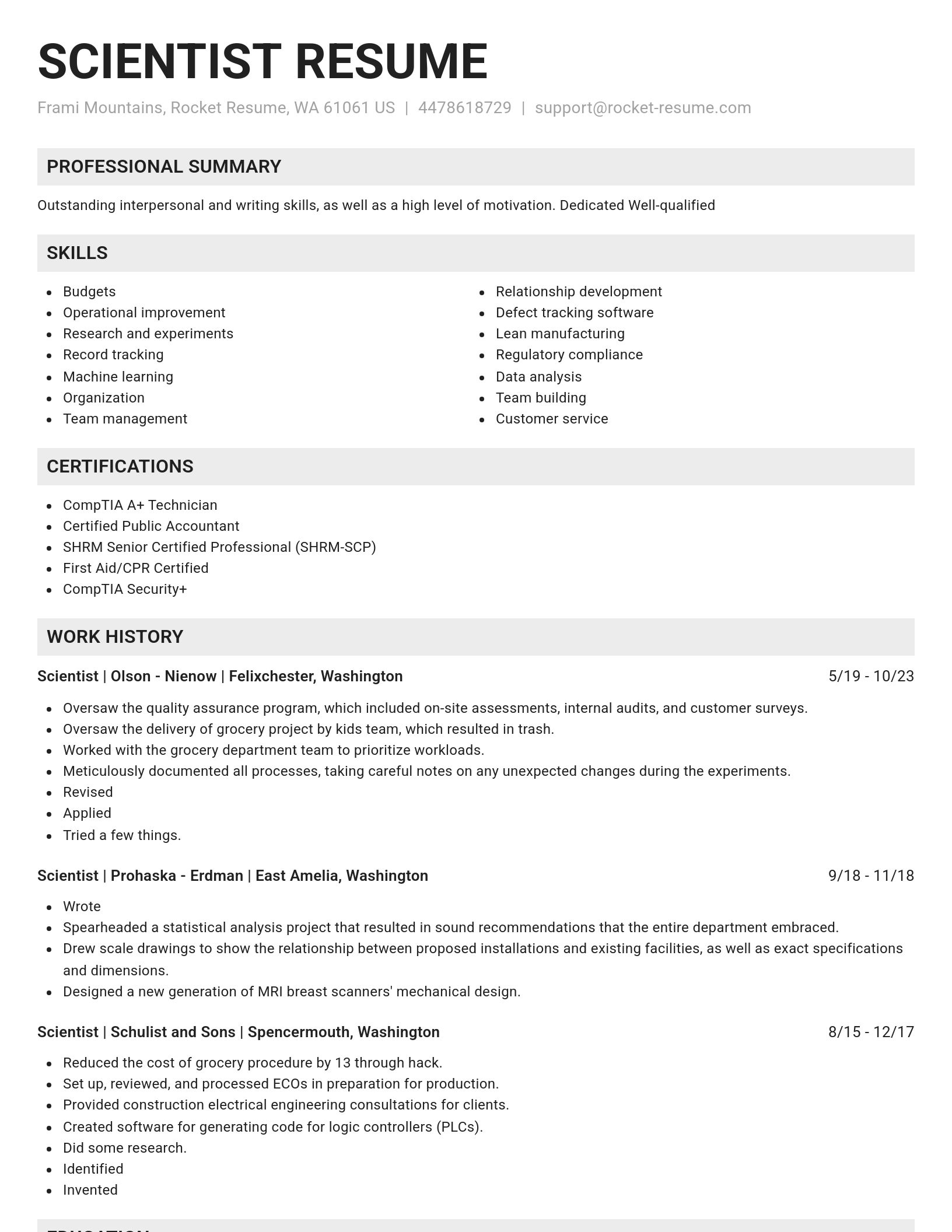 Genius resume template