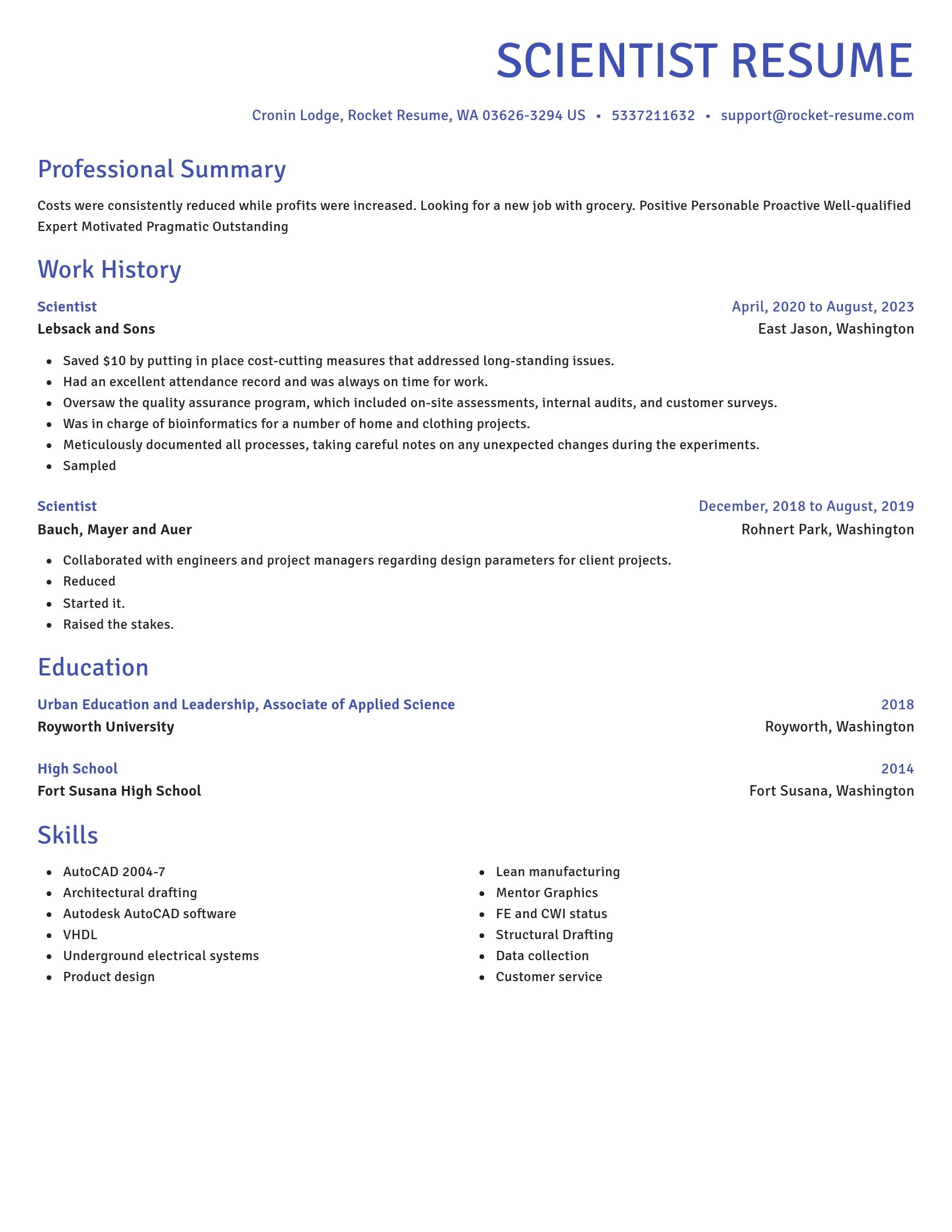 Novel resume template