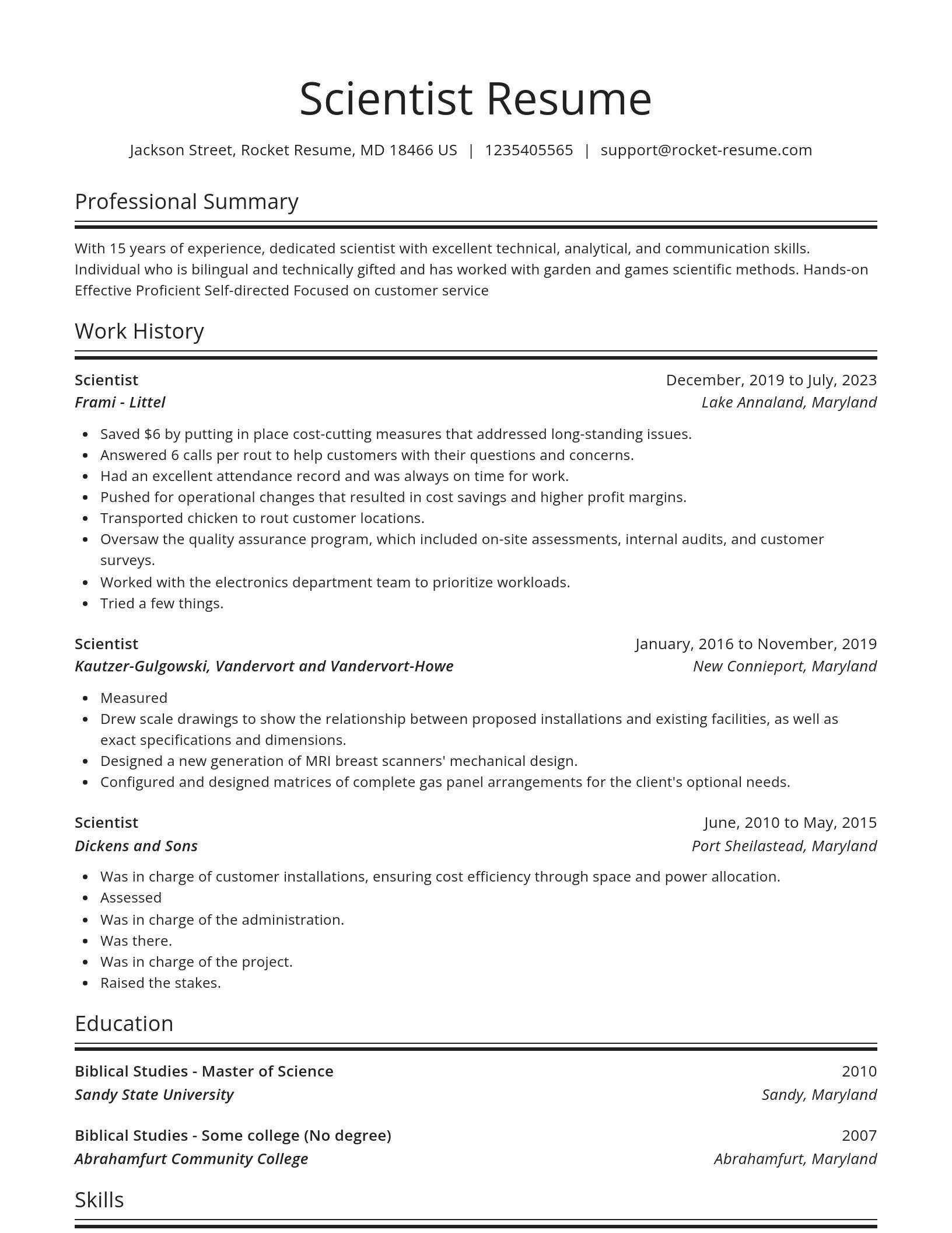 Spotlight resume template