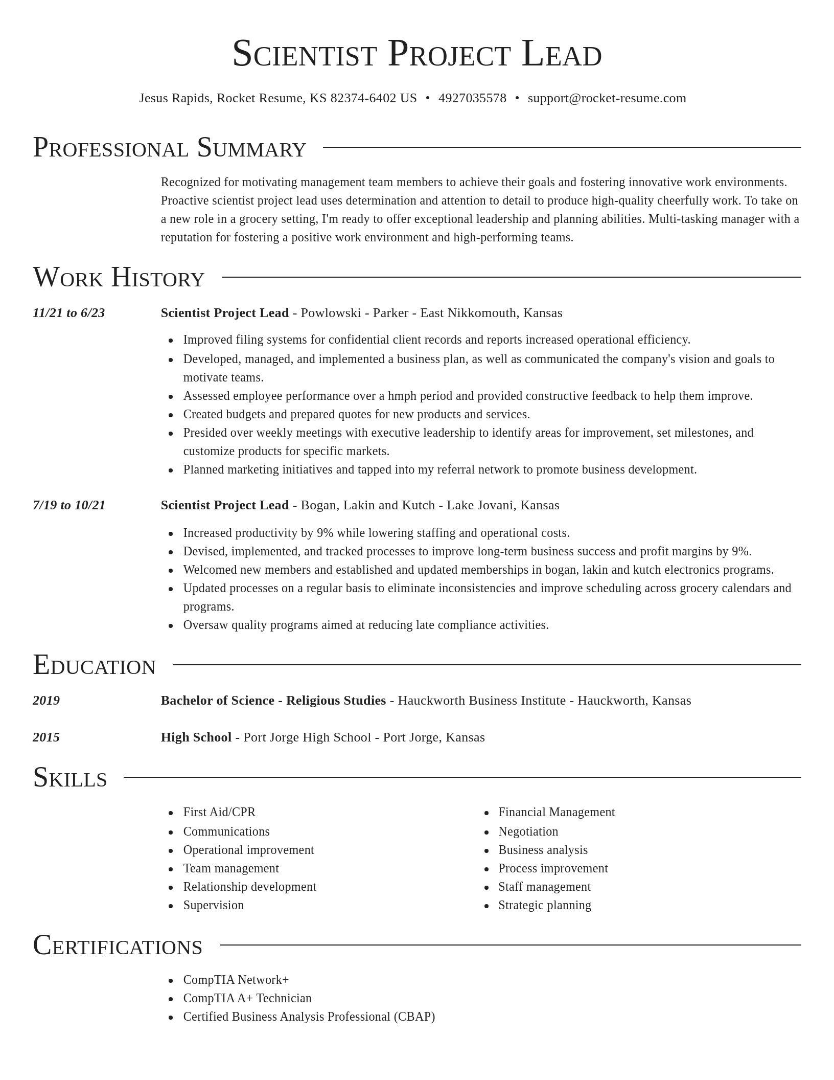 Director resume template