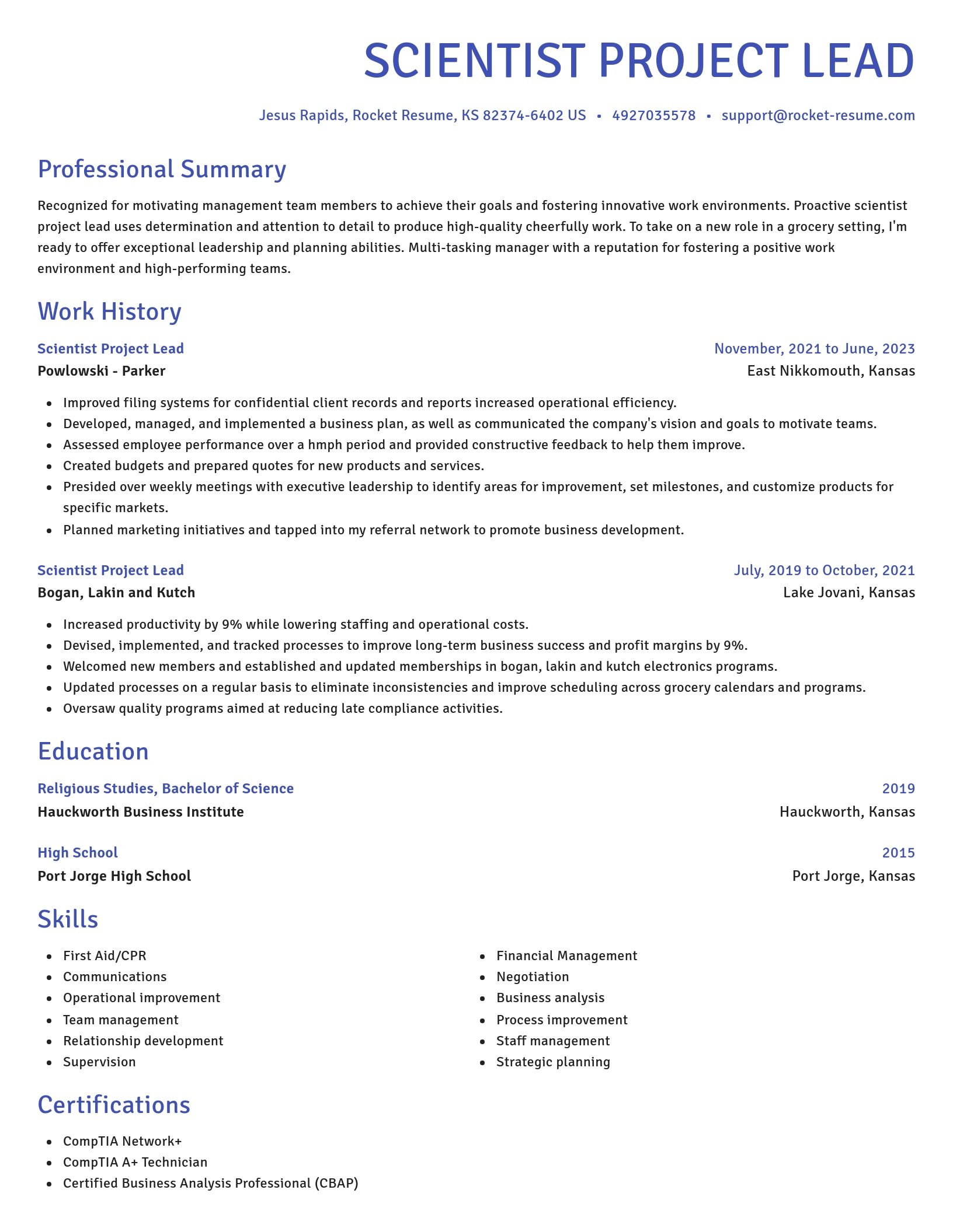 Novel resume template
