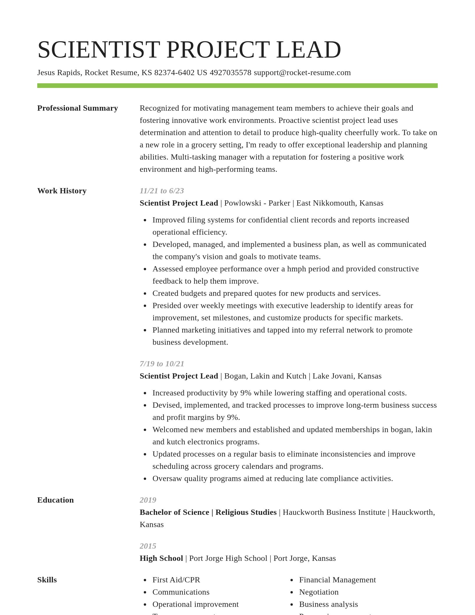 Smart resume template