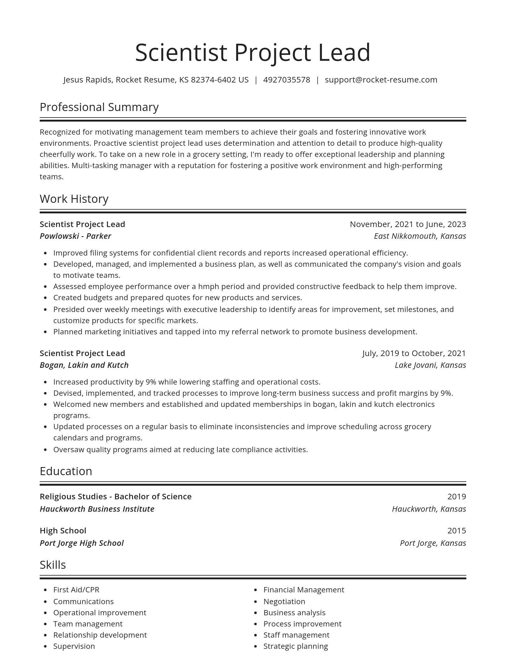 Spotlight resume template