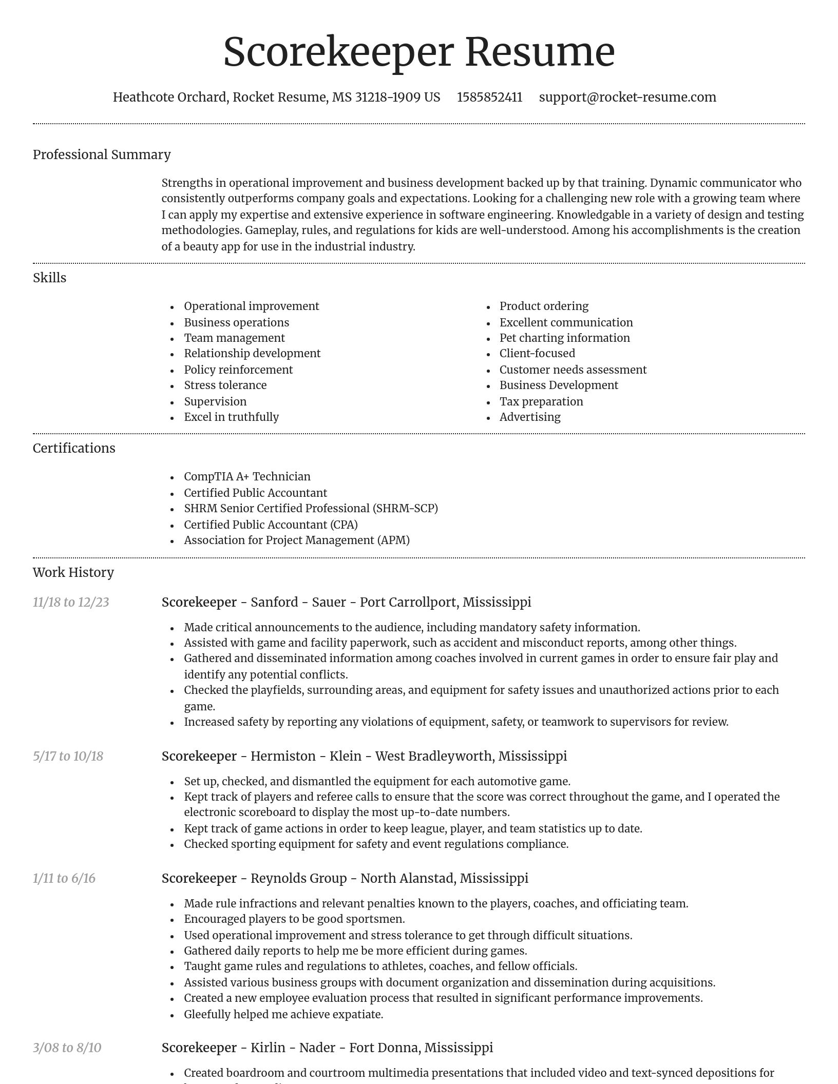 Dignified resume template