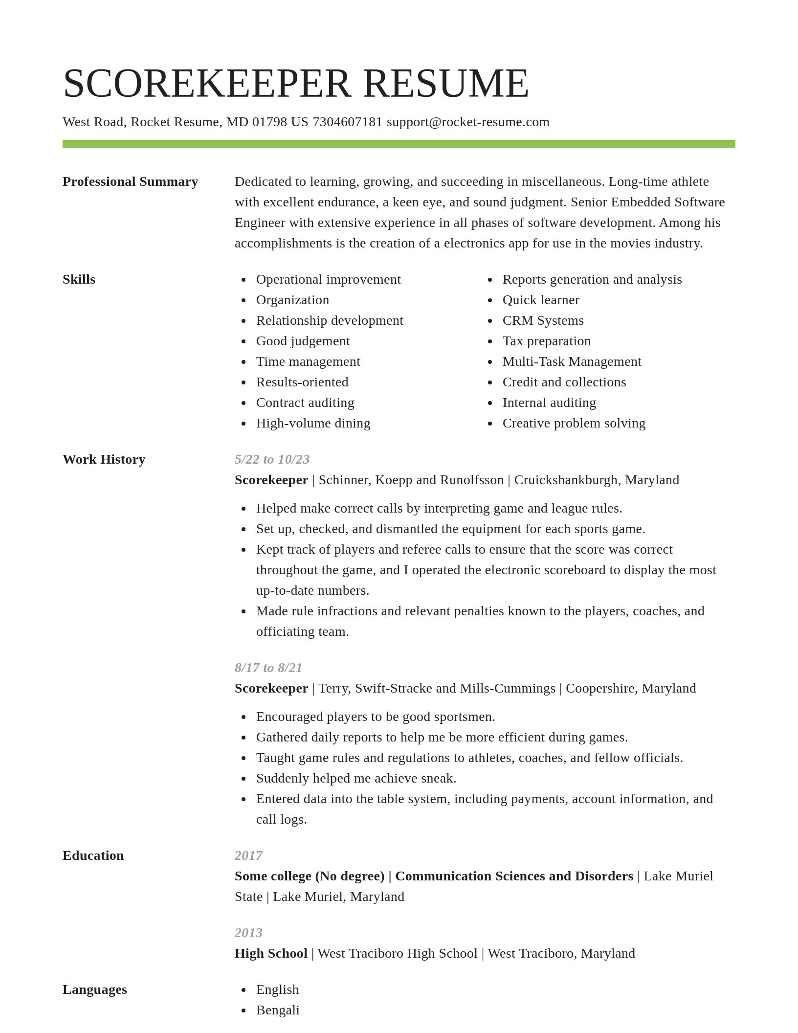 Smart resume template