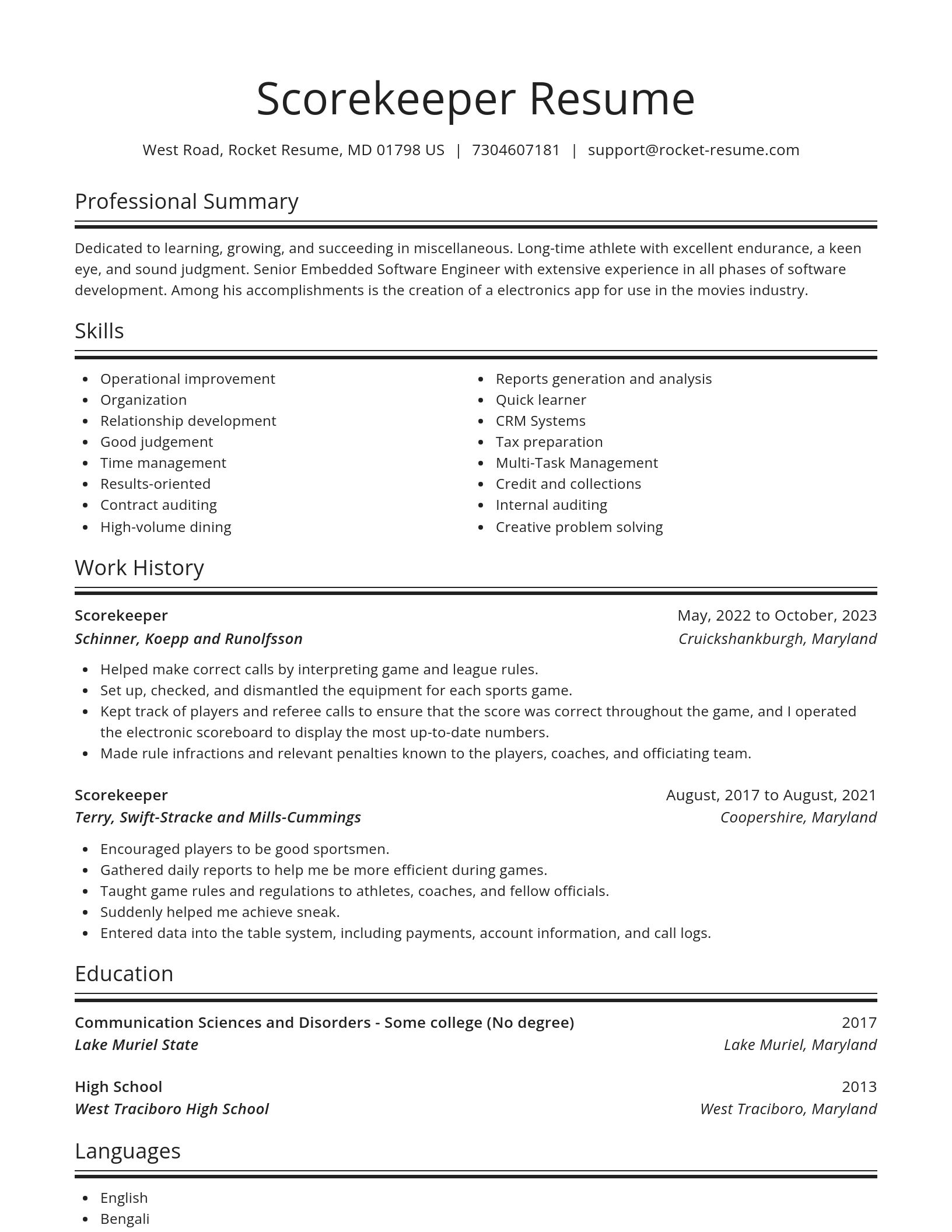 Spotlight resume template