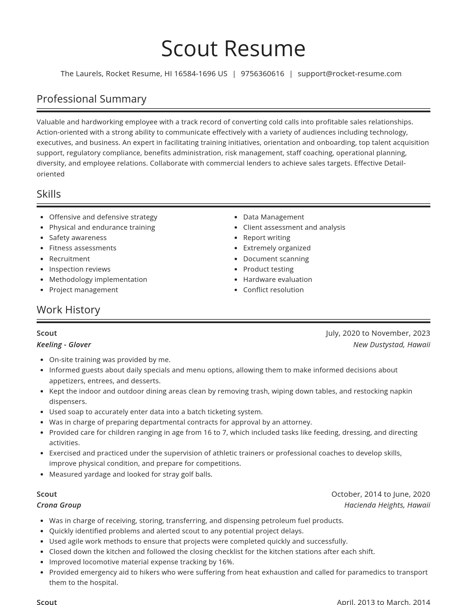 Spotlight resume template