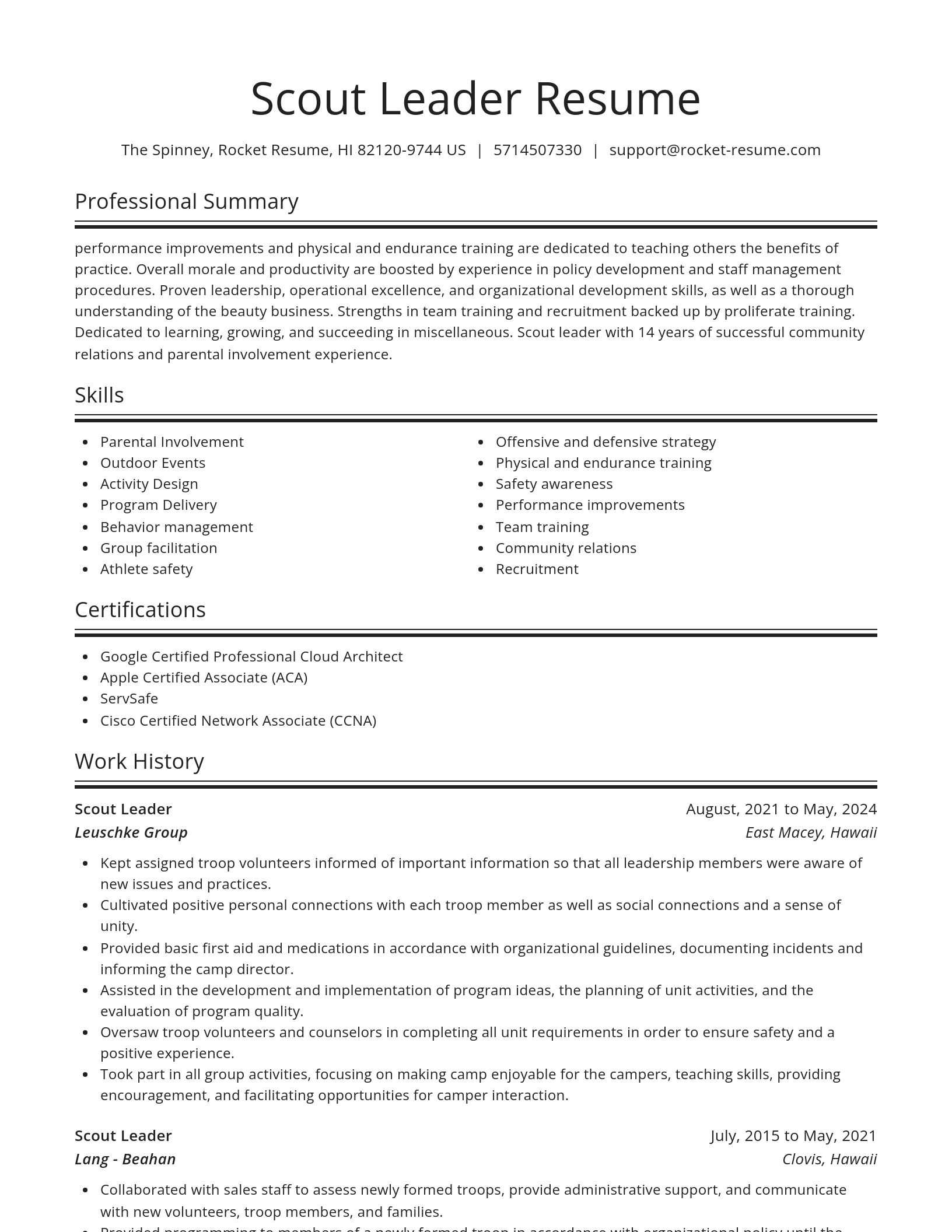 Spotlight resume template