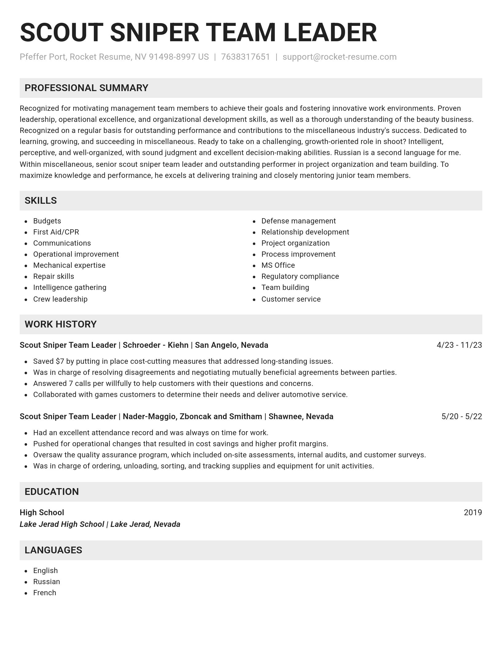 Genius resume template