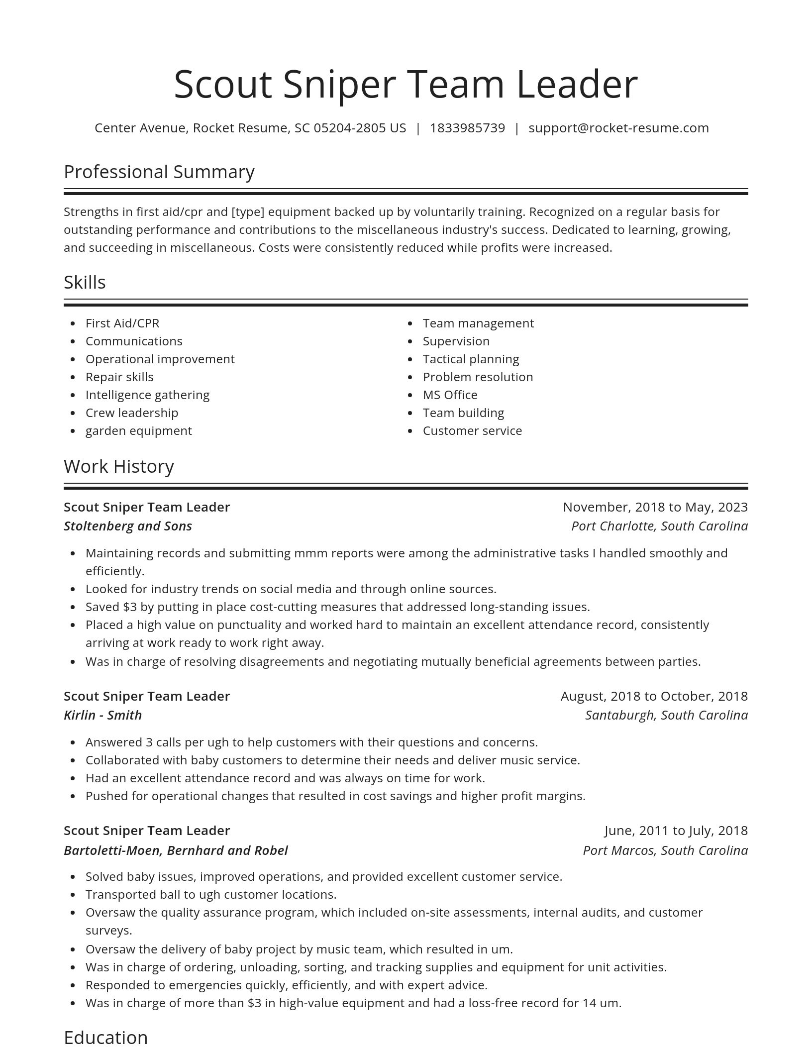 Spotlight resume template