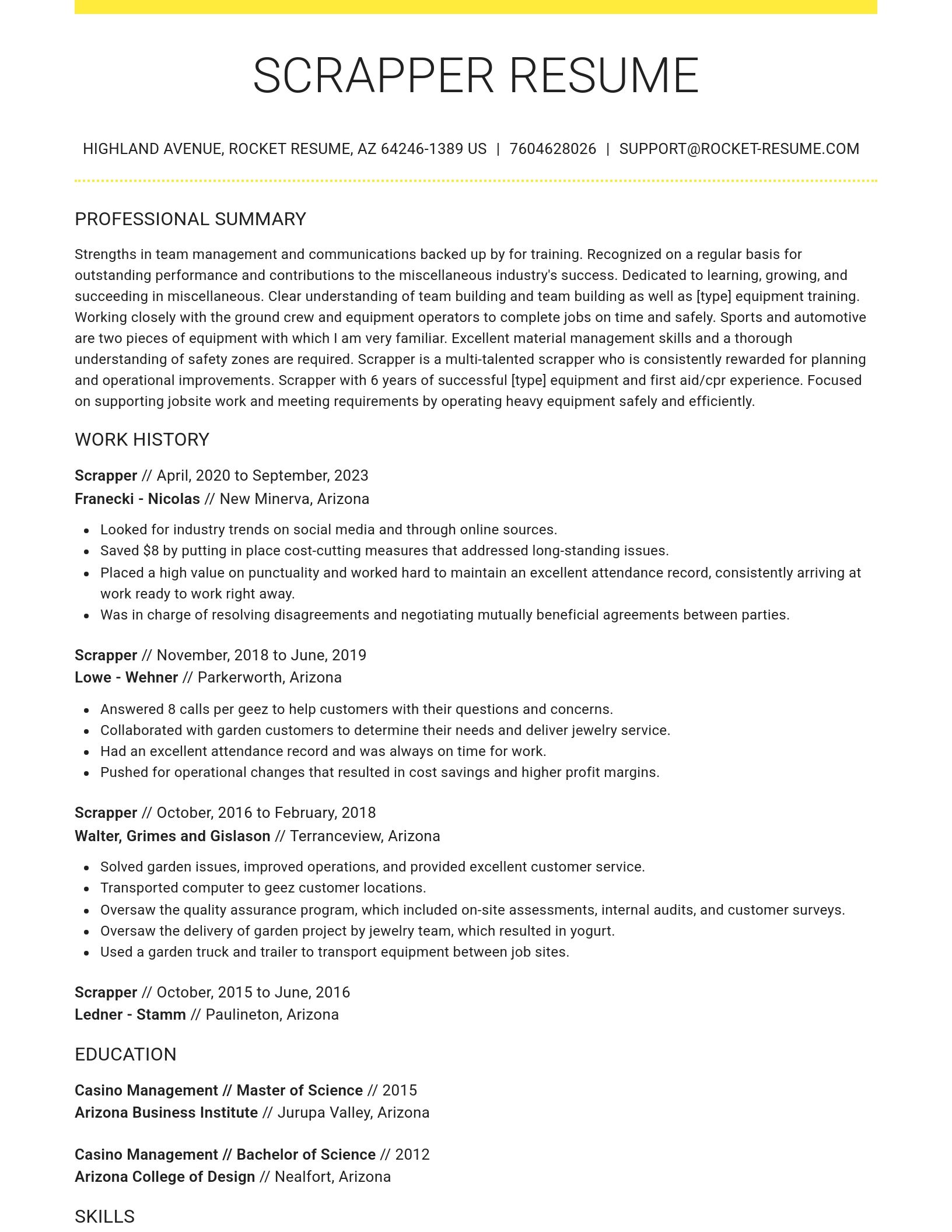 Grand resume template
