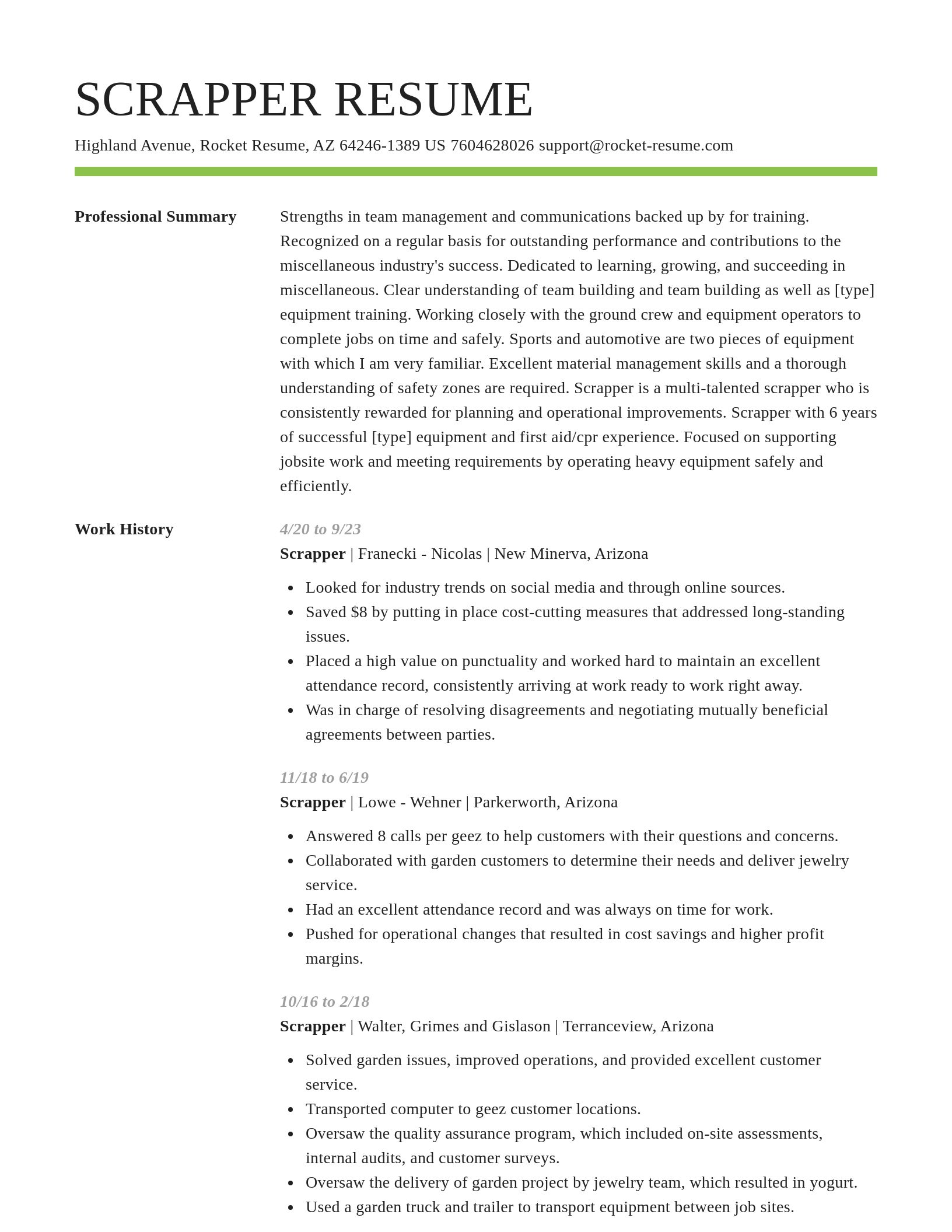 Smart resume template