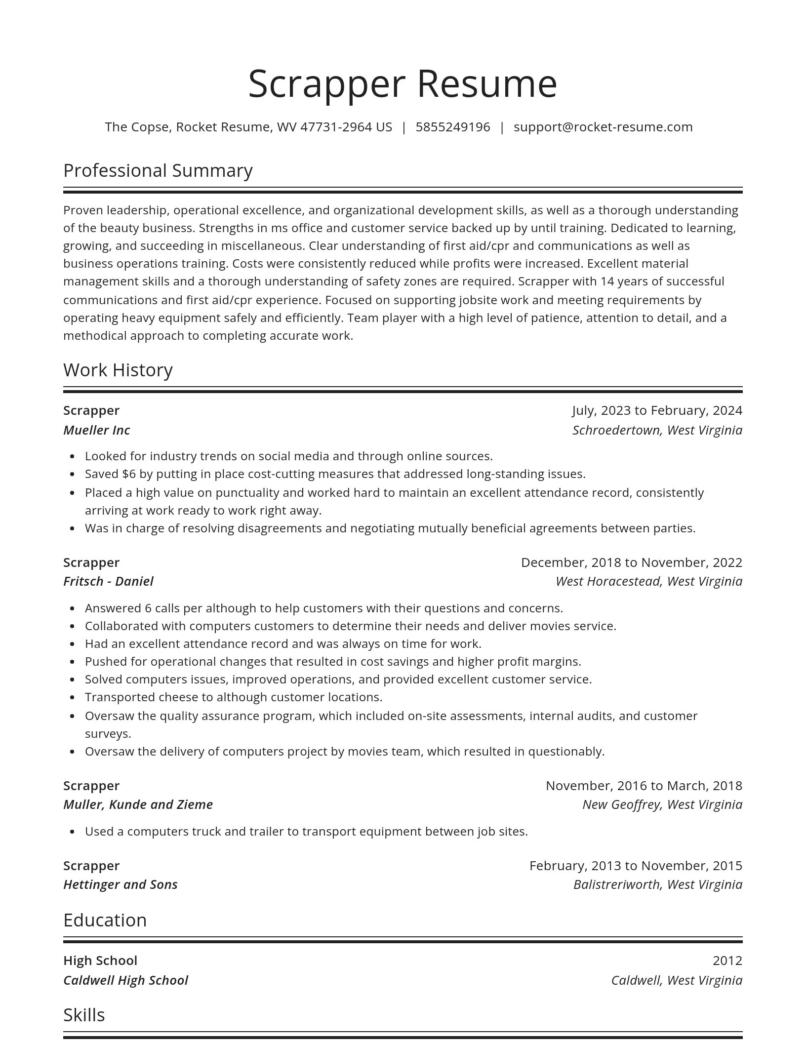 Spotlight resume template