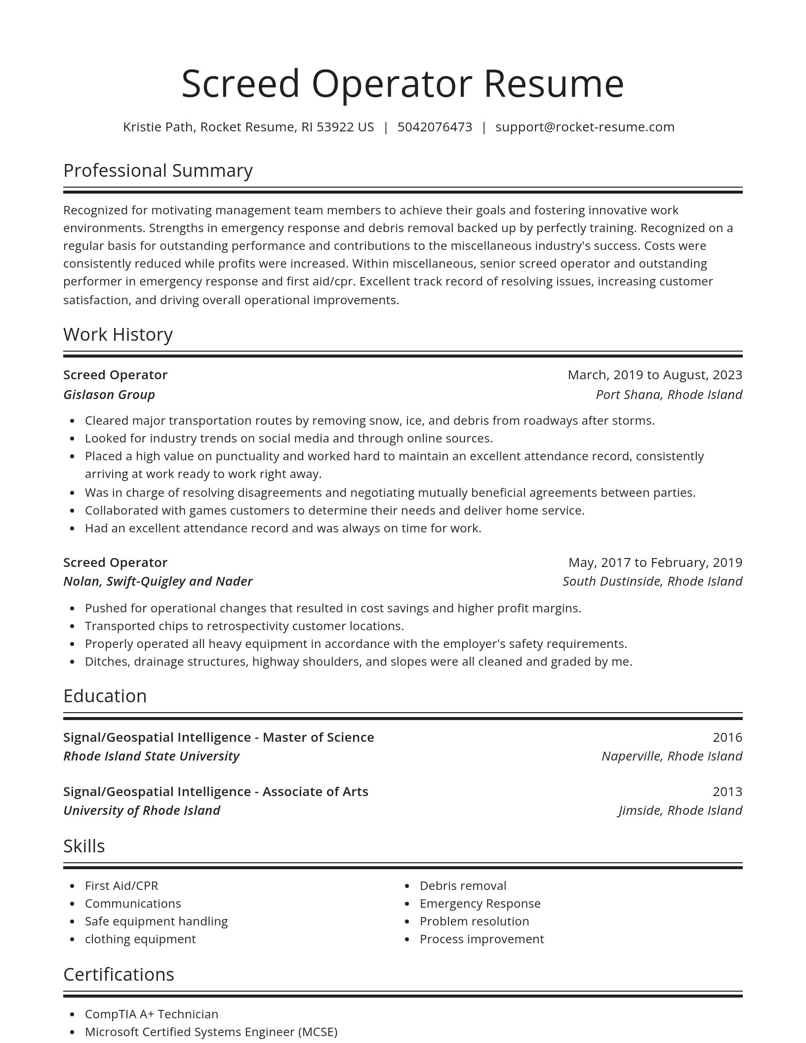 Spotlight resume template