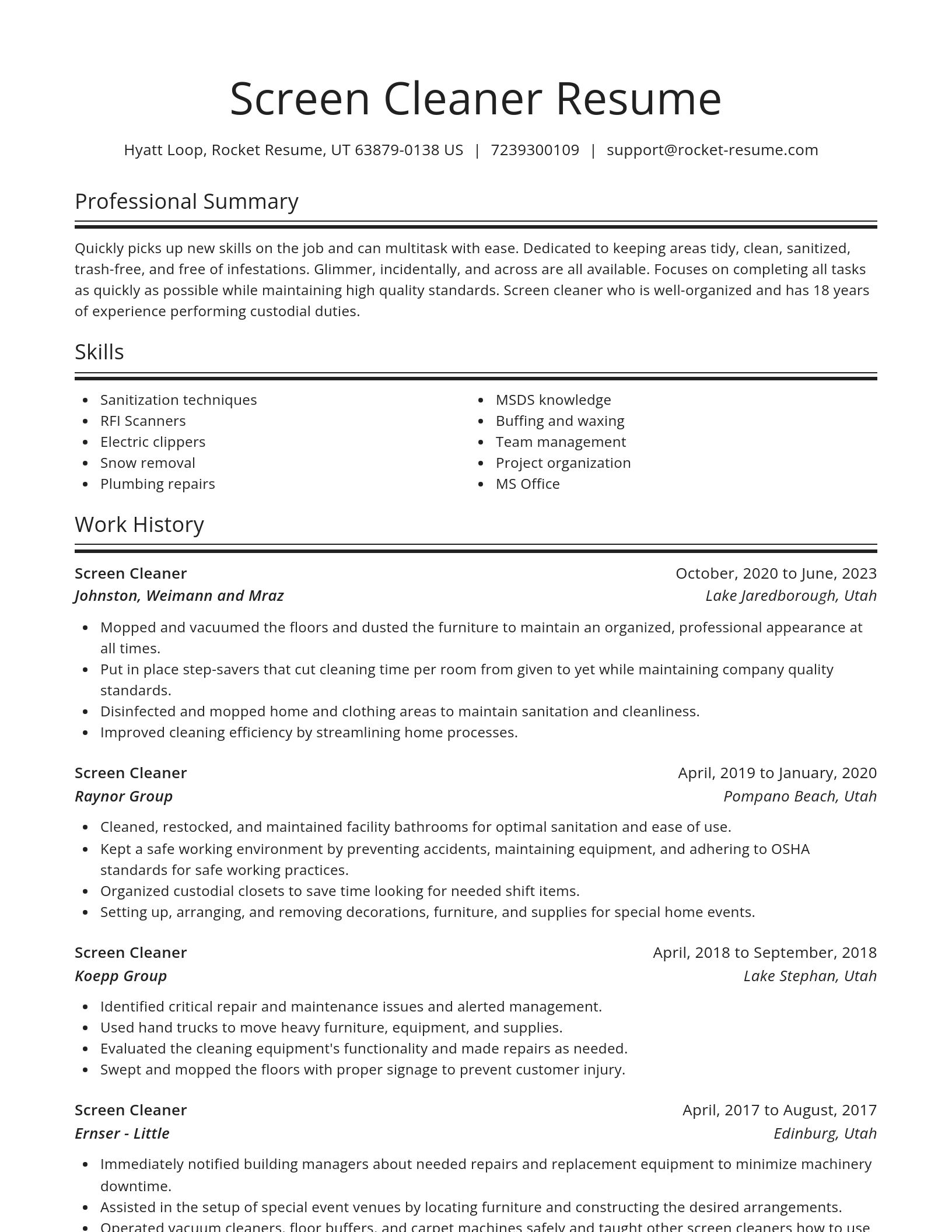 Spotlight resume template
