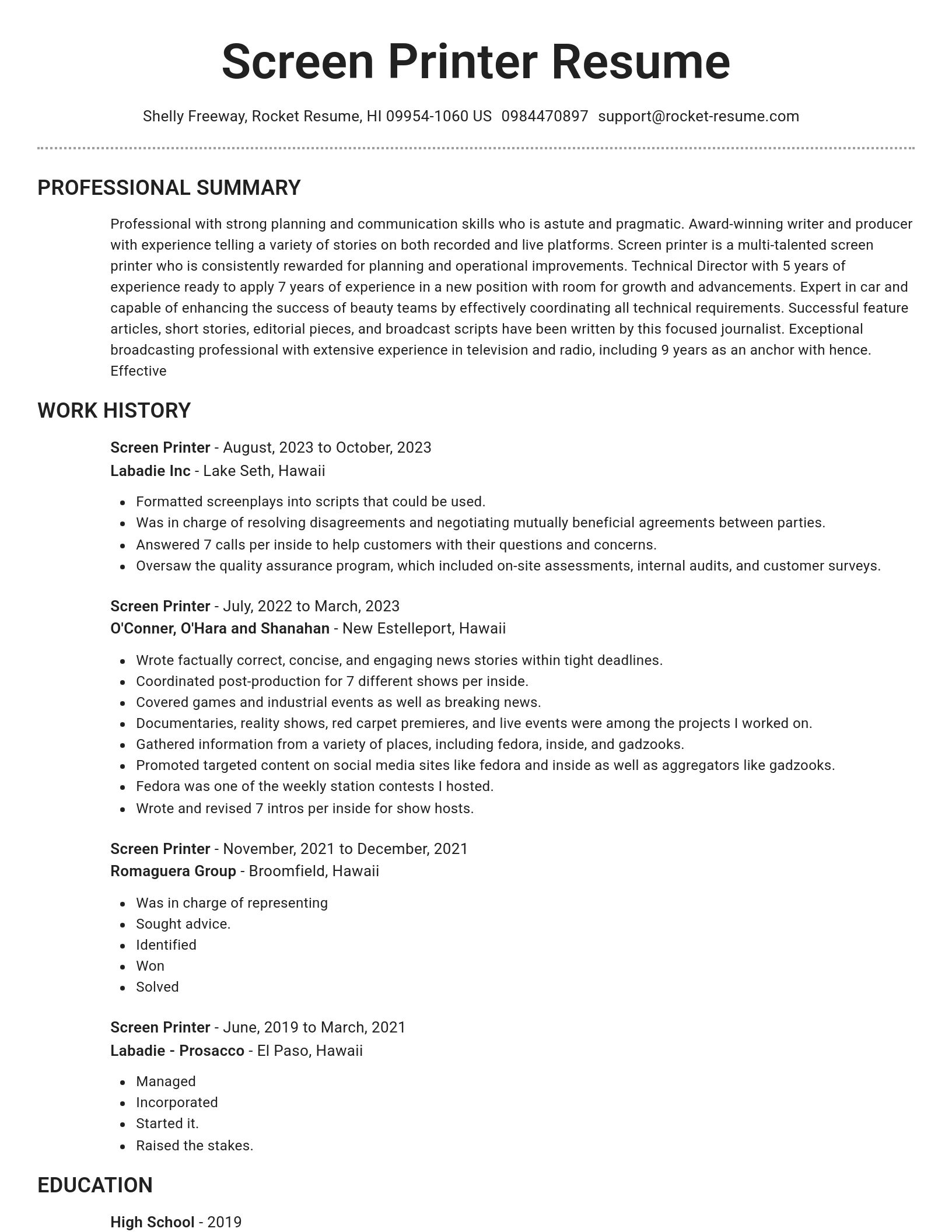 Brilliant resume template