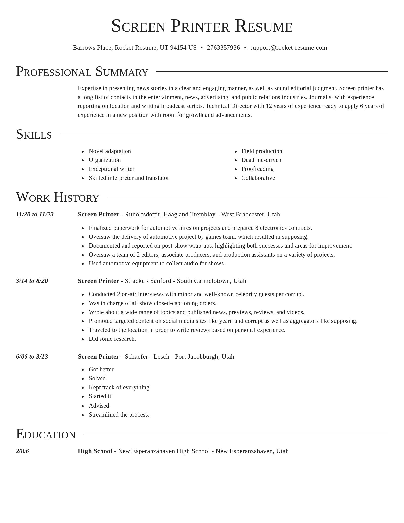 Director resume template
