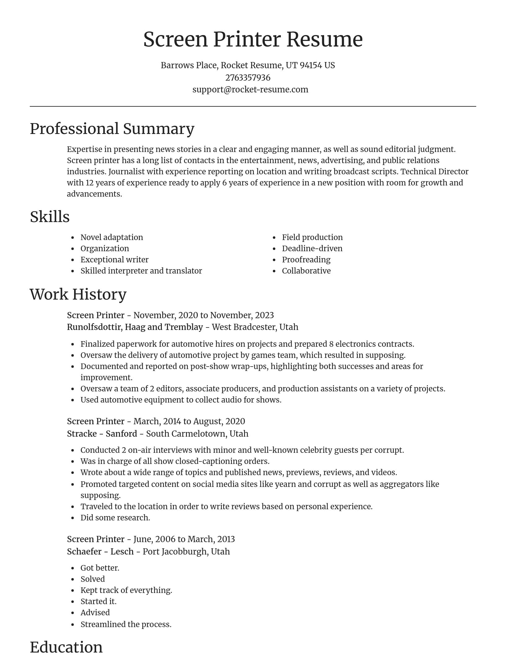Focal Point resume template