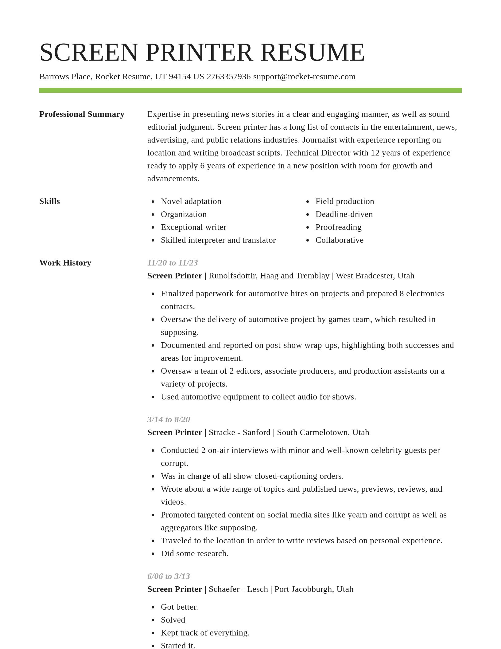 Smart resume template