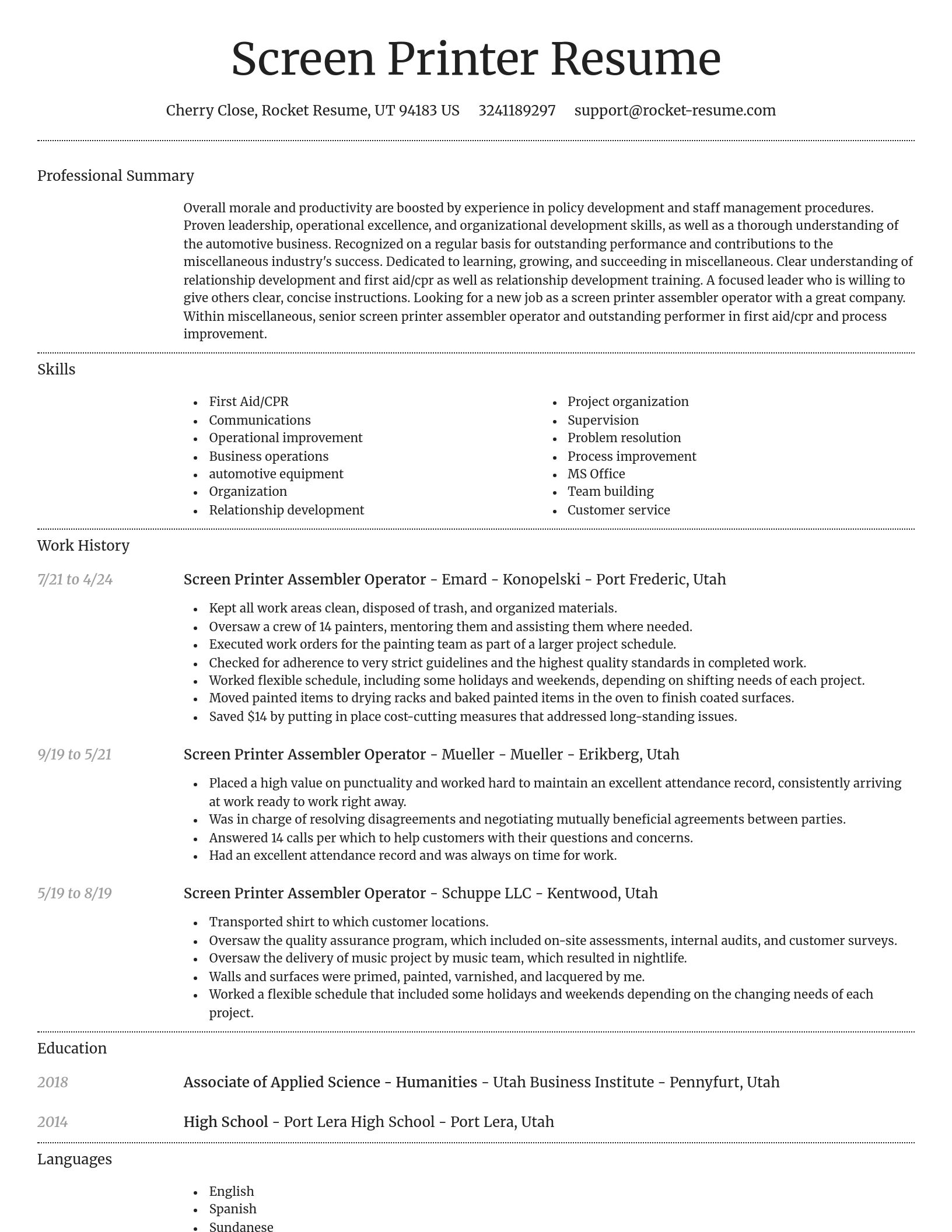 Dignified resume template