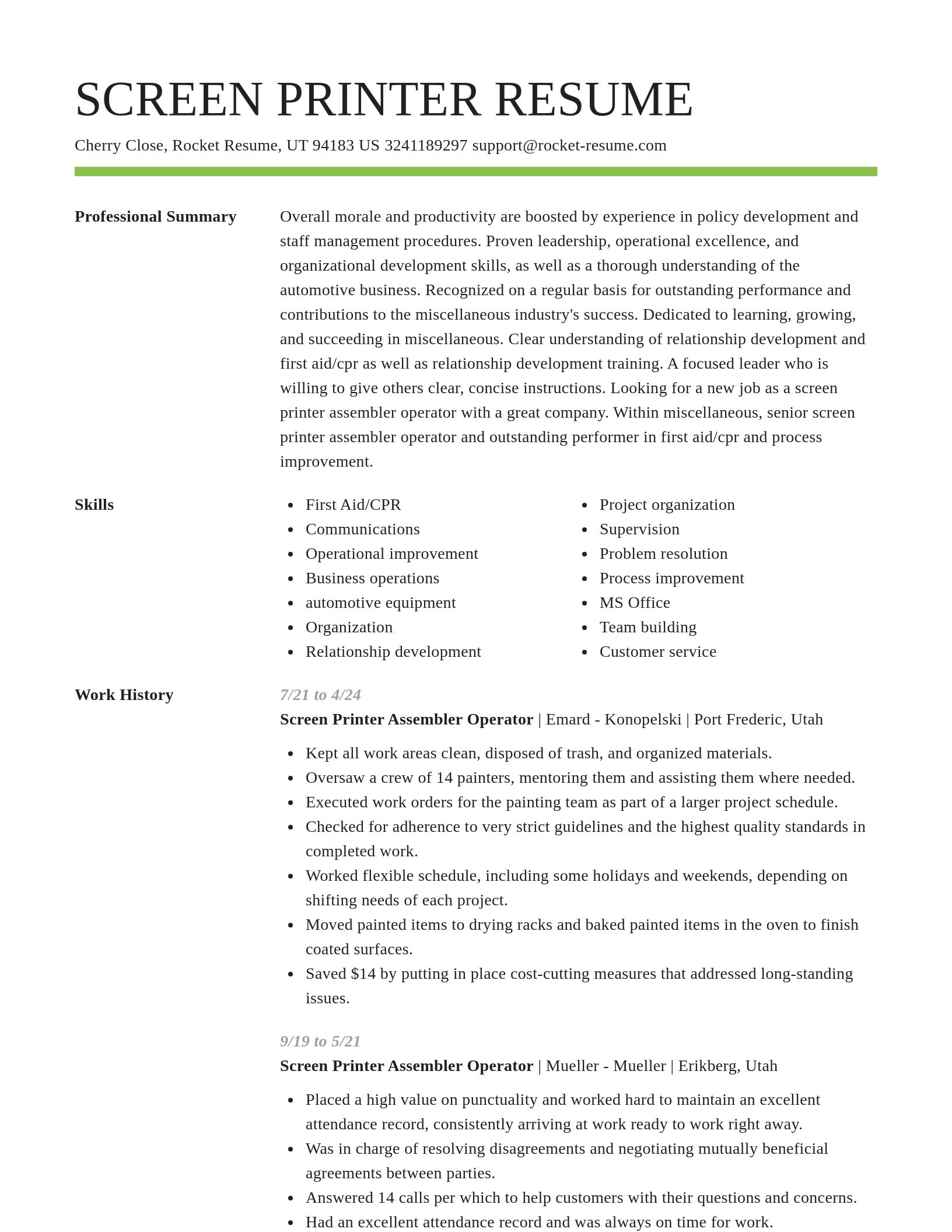 Smart resume template