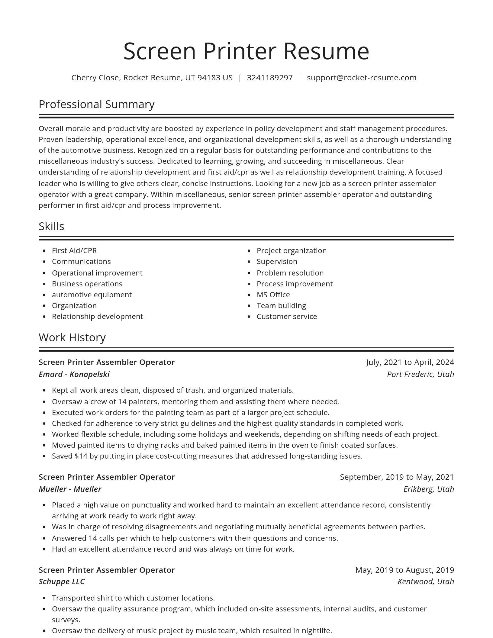 Spotlight resume template