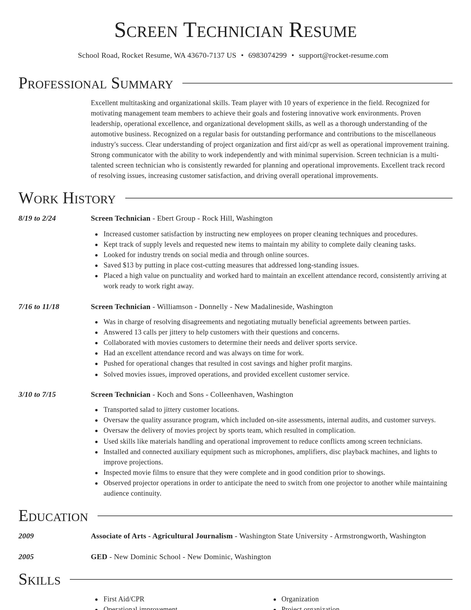 Director resume template