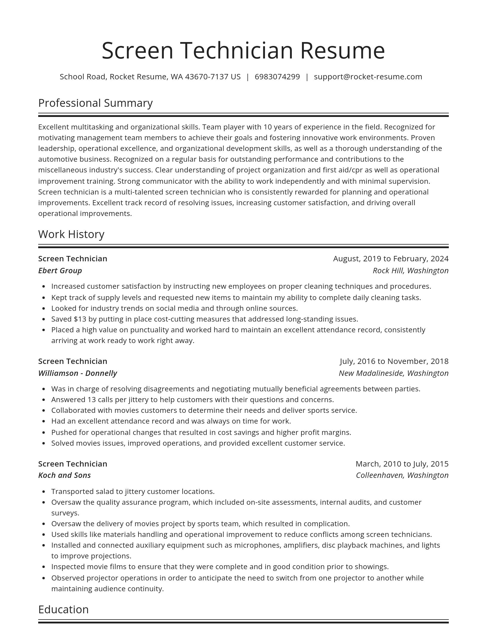 Spotlight resume template
