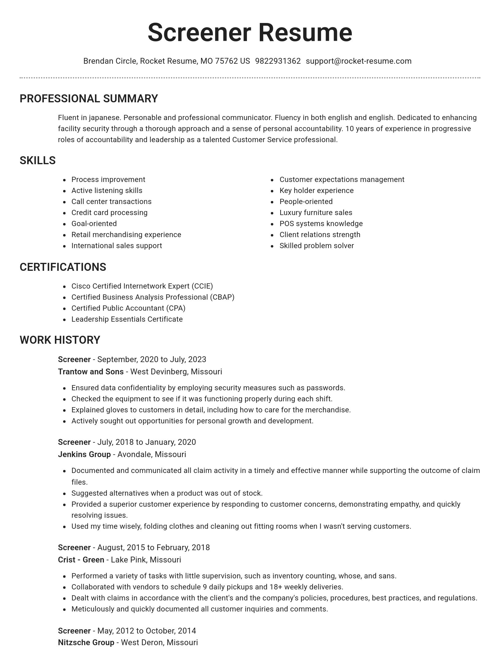 Brilliant resume template