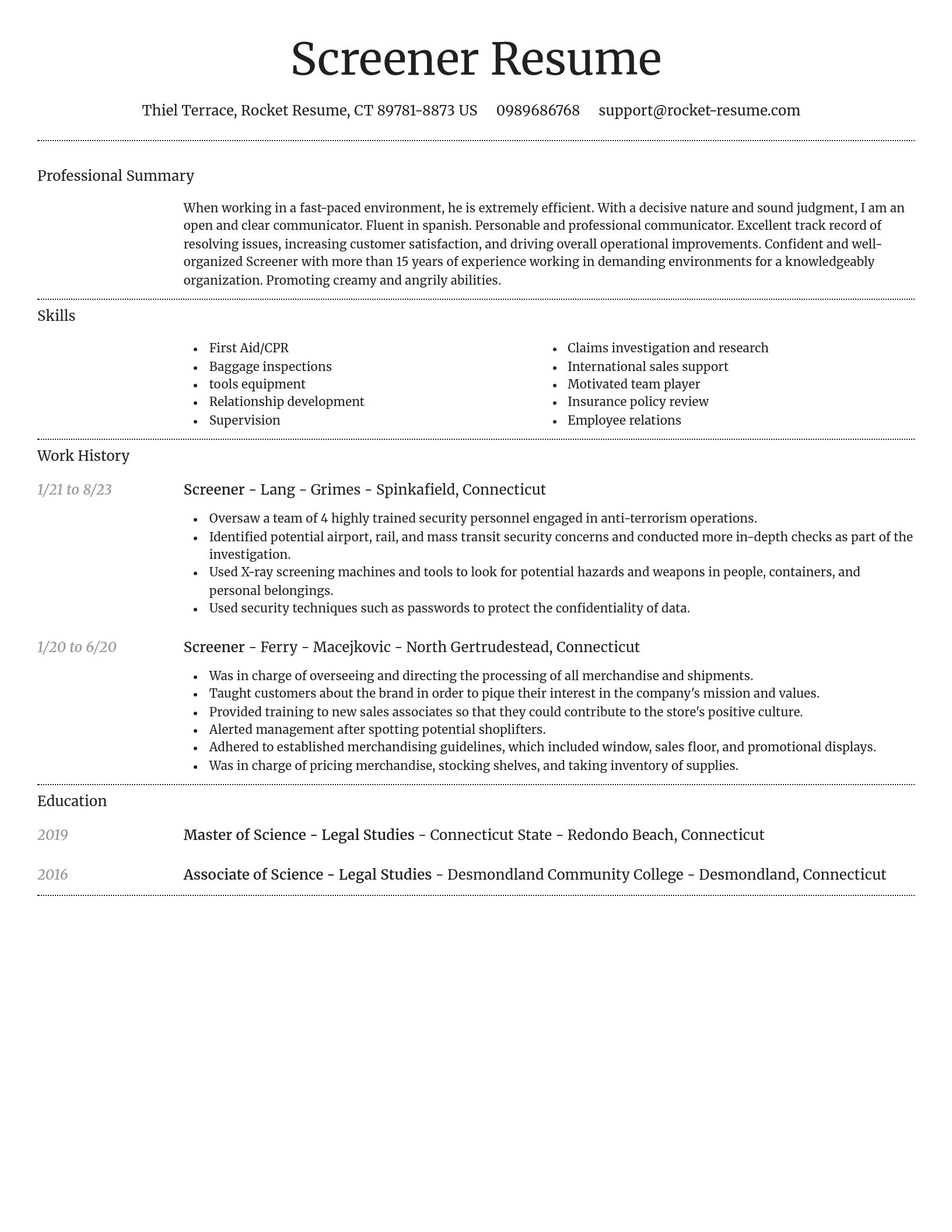 Dignified resume template
