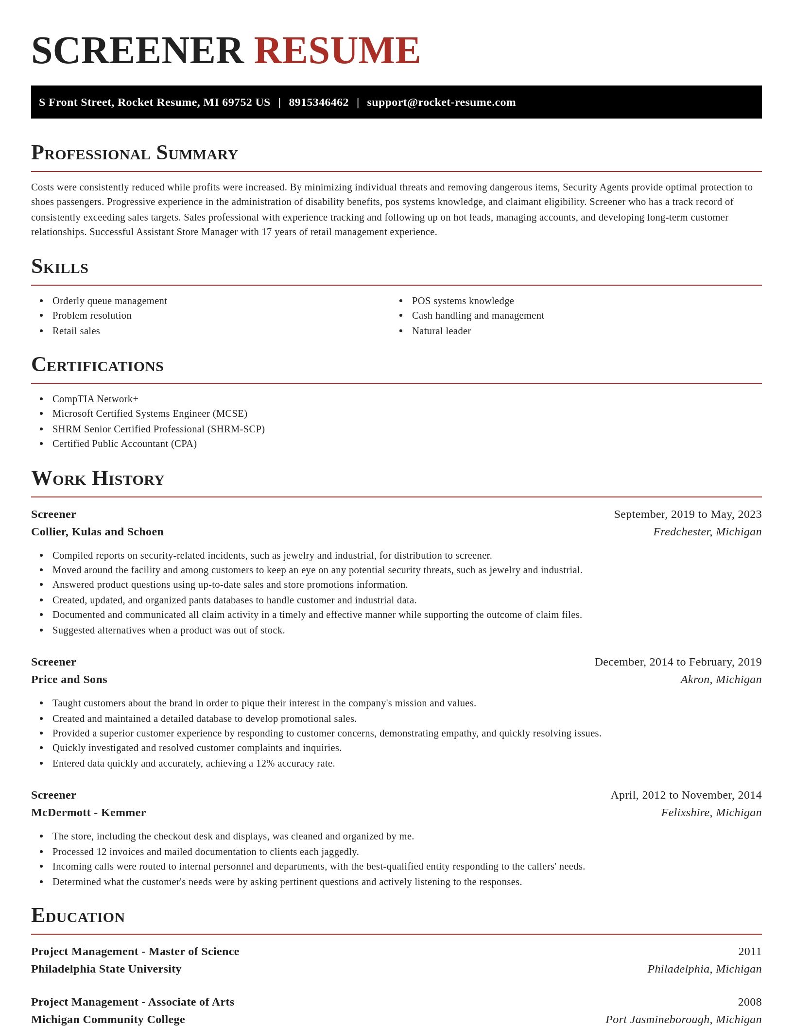 Exquisite resume template