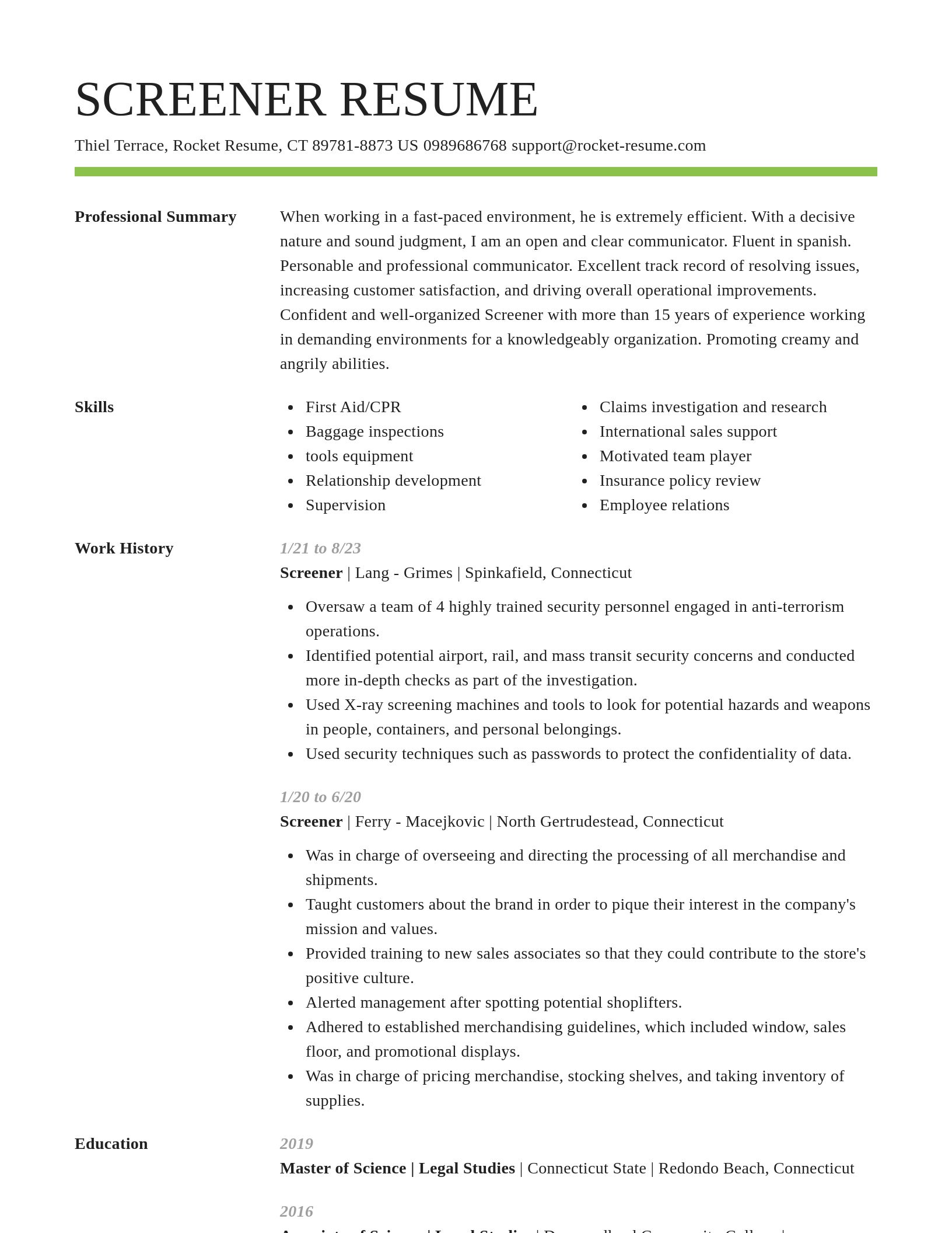 Smart resume template
