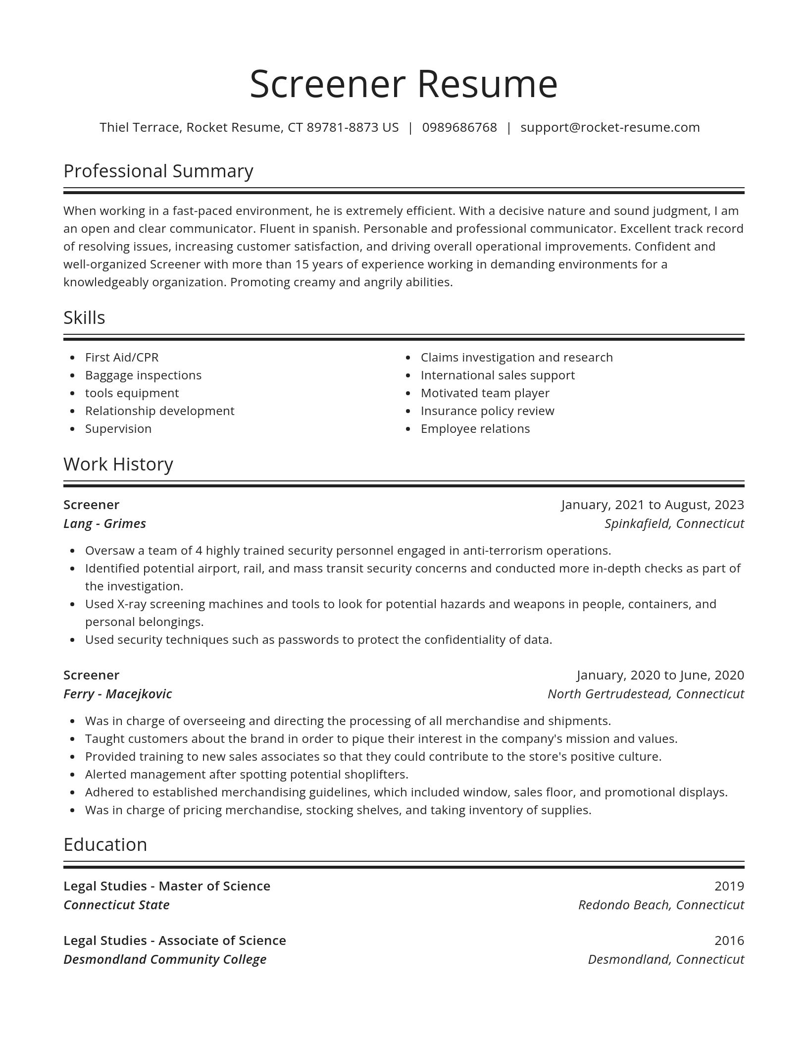 Spotlight resume template