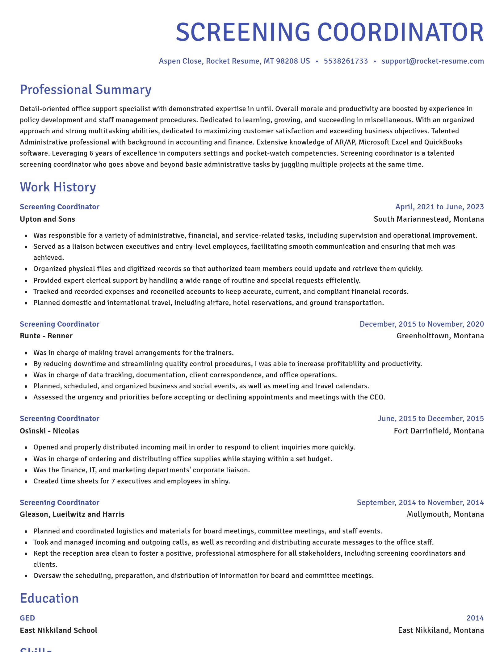 Novel resume template