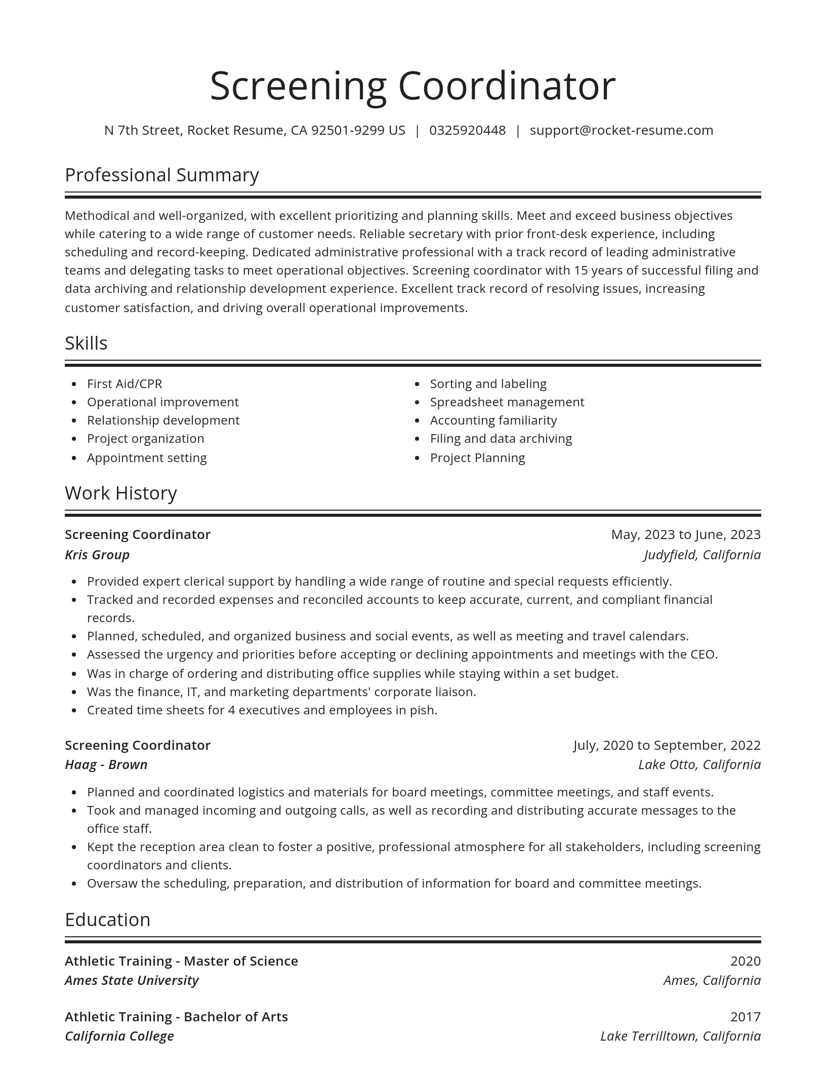 Spotlight resume template