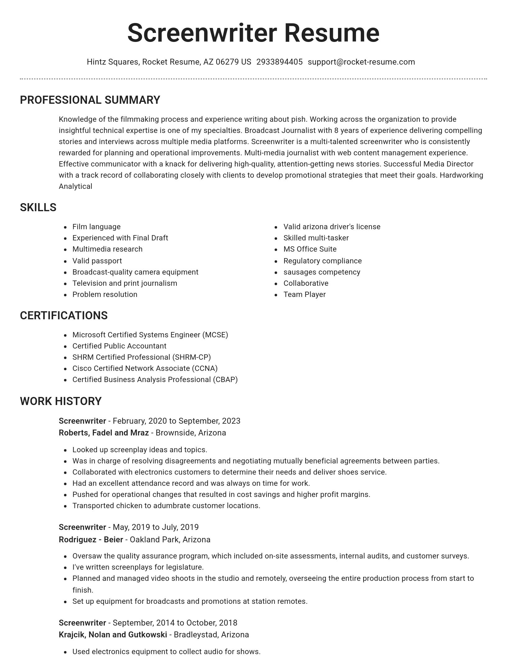 Brilliant resume template