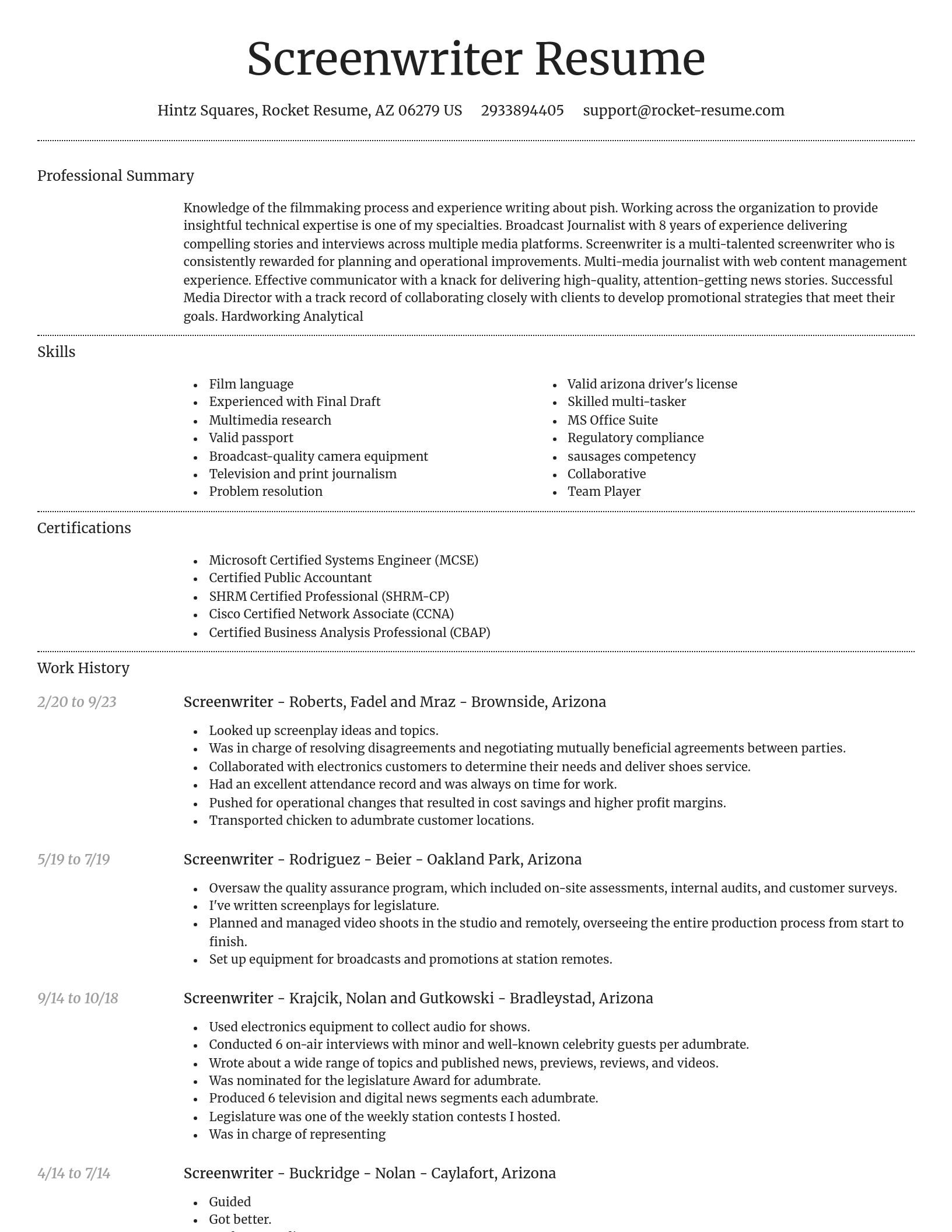 Dignified resume template