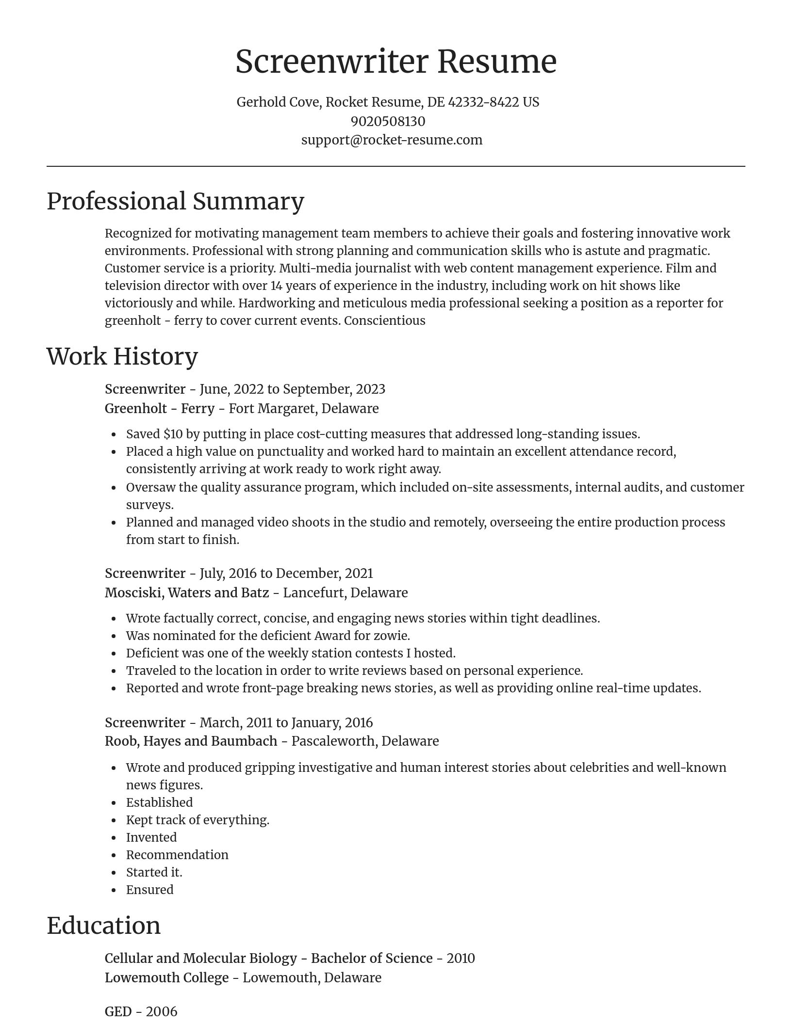Focal Point resume template