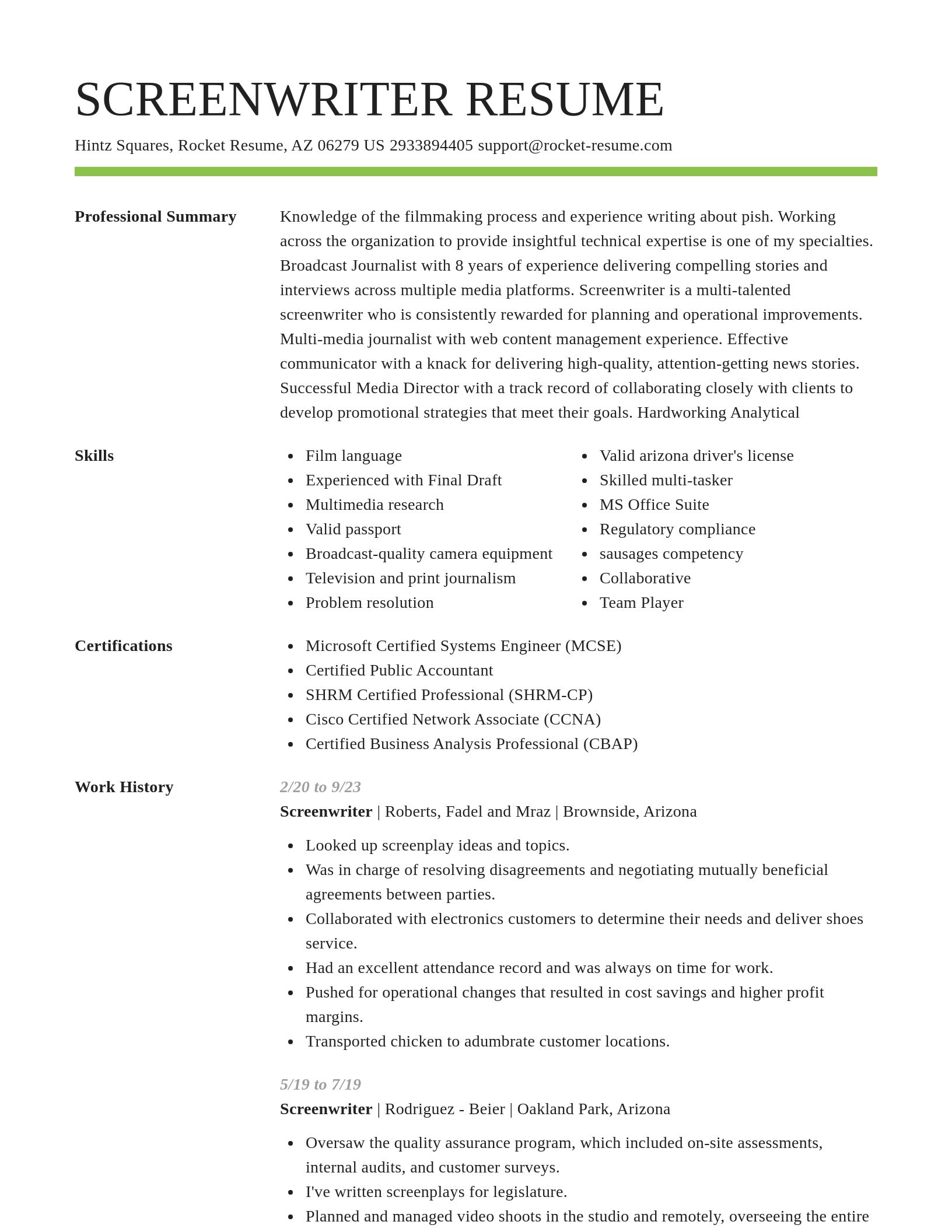 Smart resume template