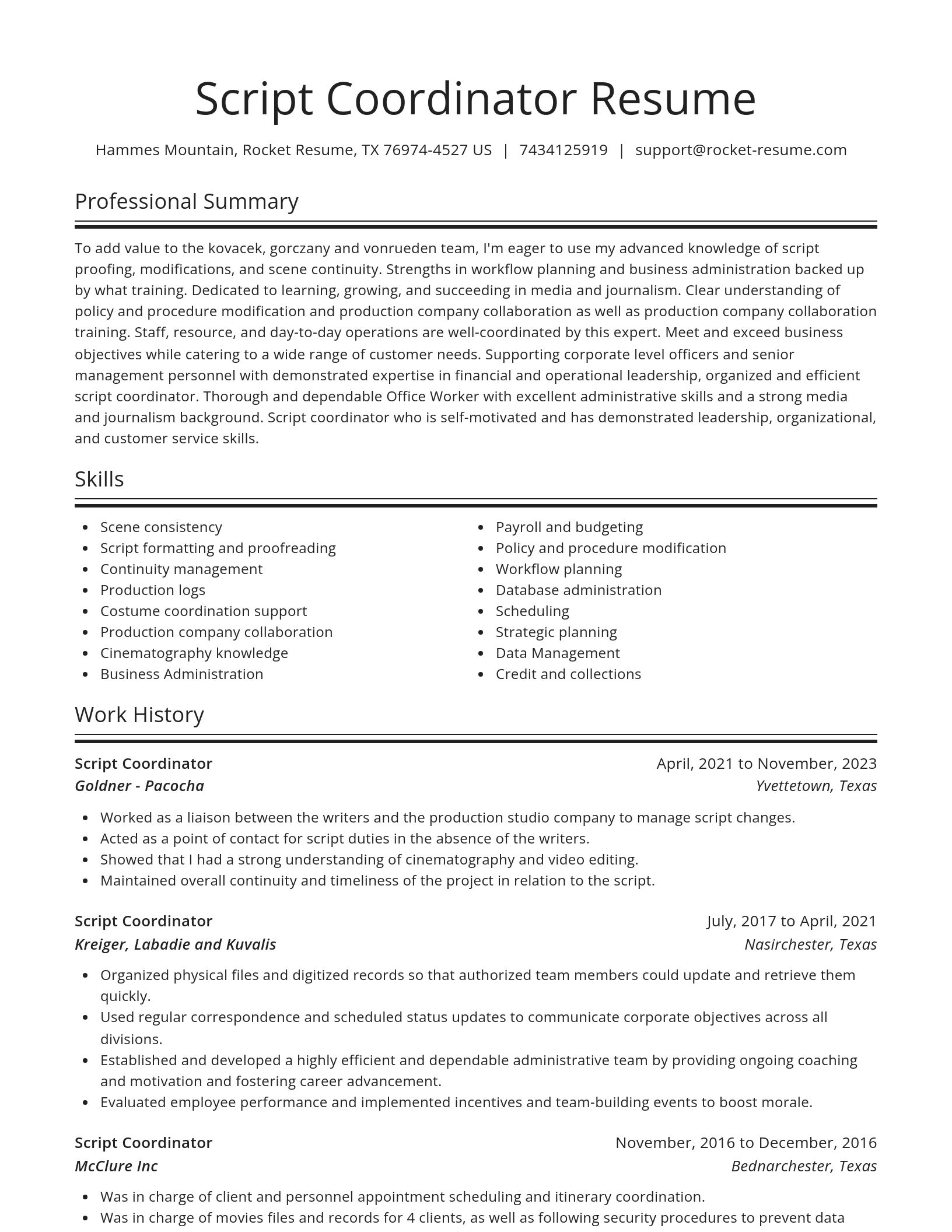 Spotlight resume template