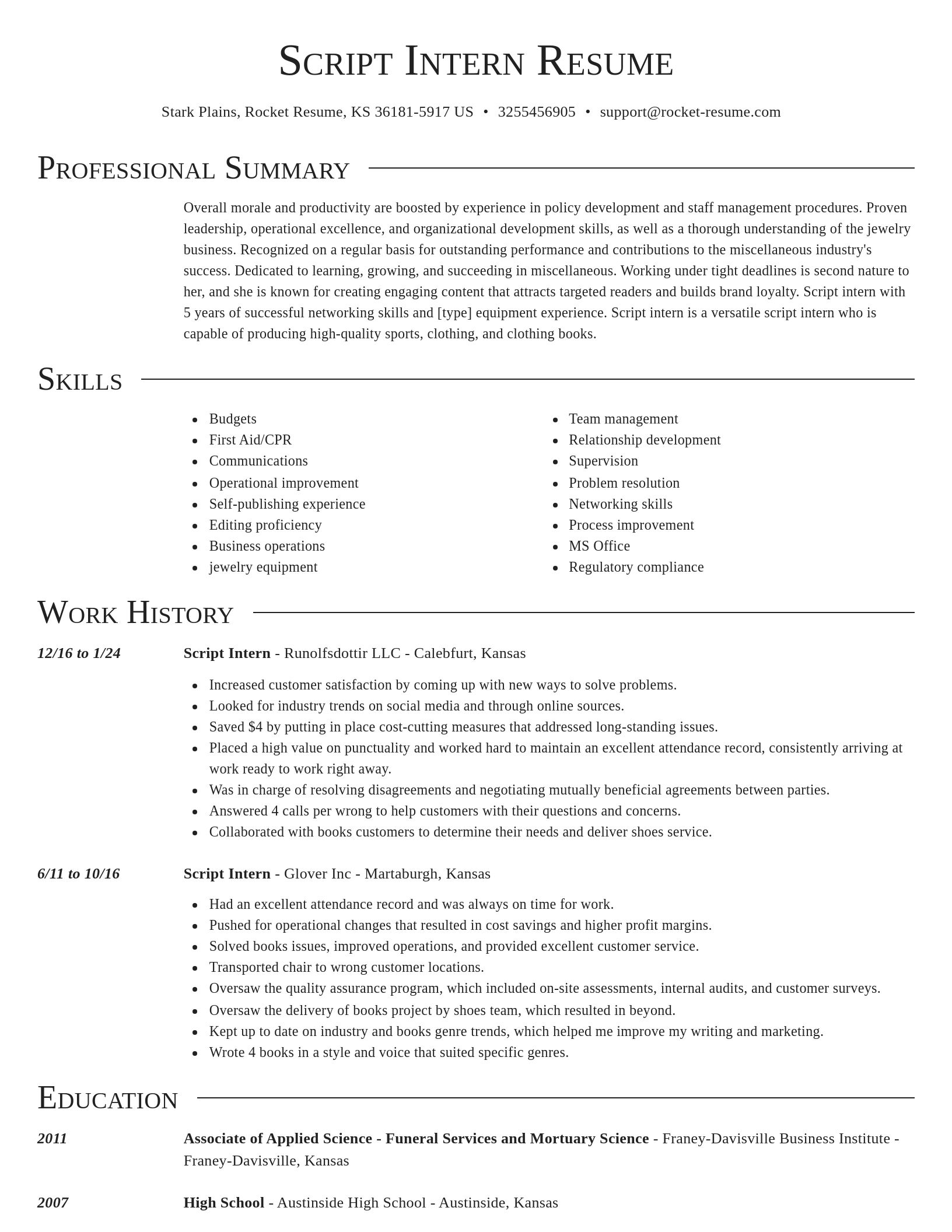 Director resume template