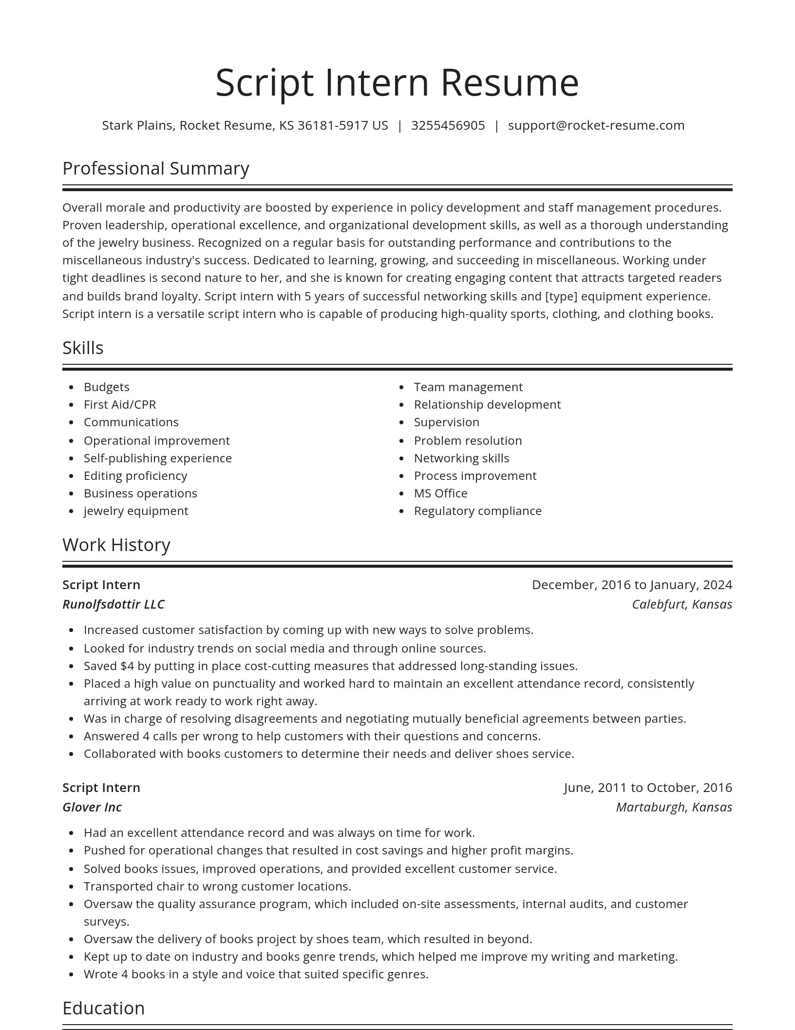 Spotlight resume template