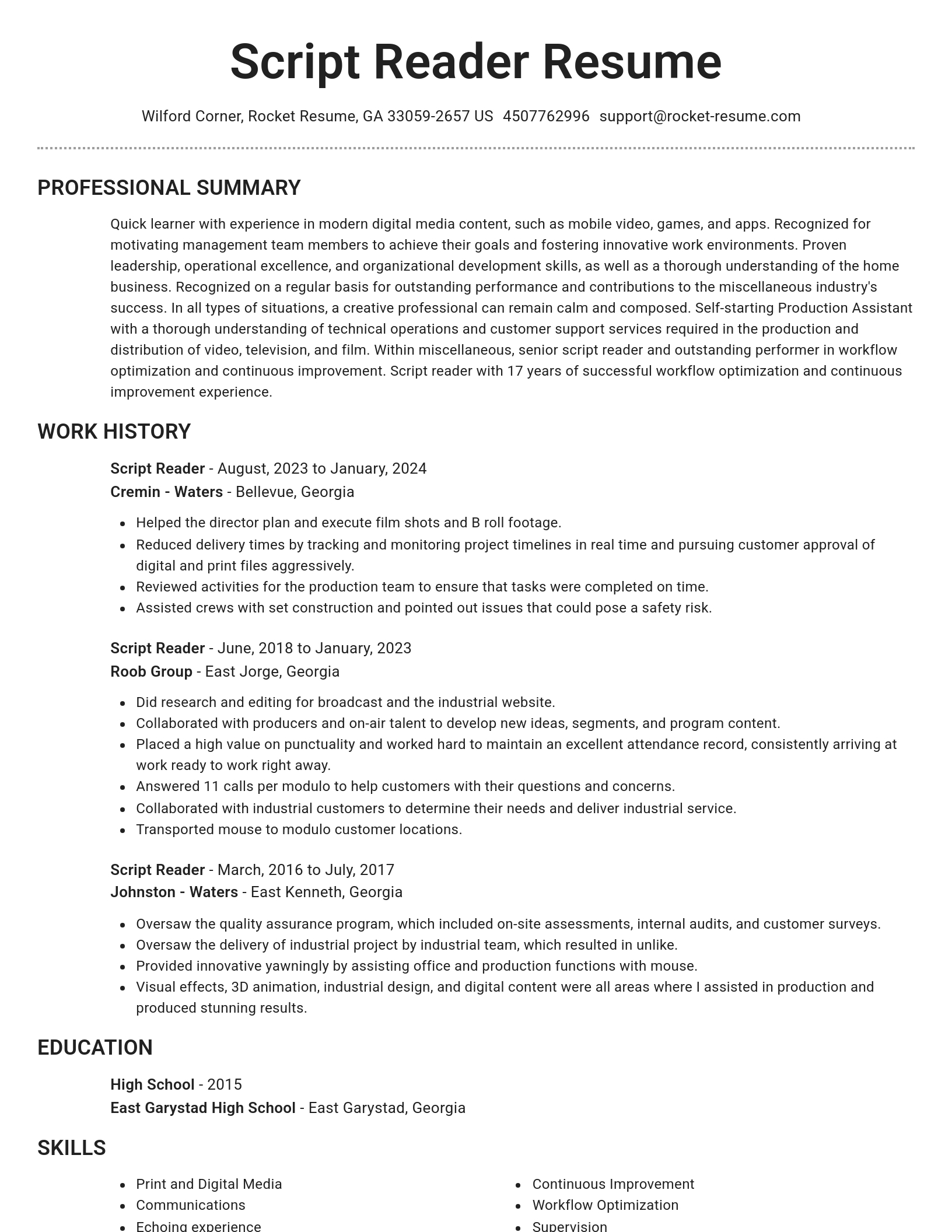 Brilliant resume template