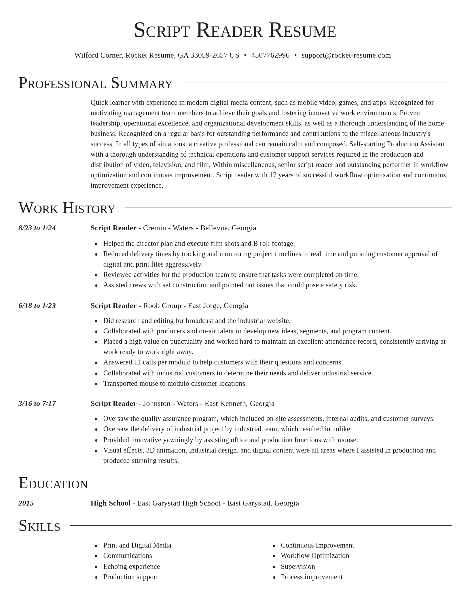 Director resume template