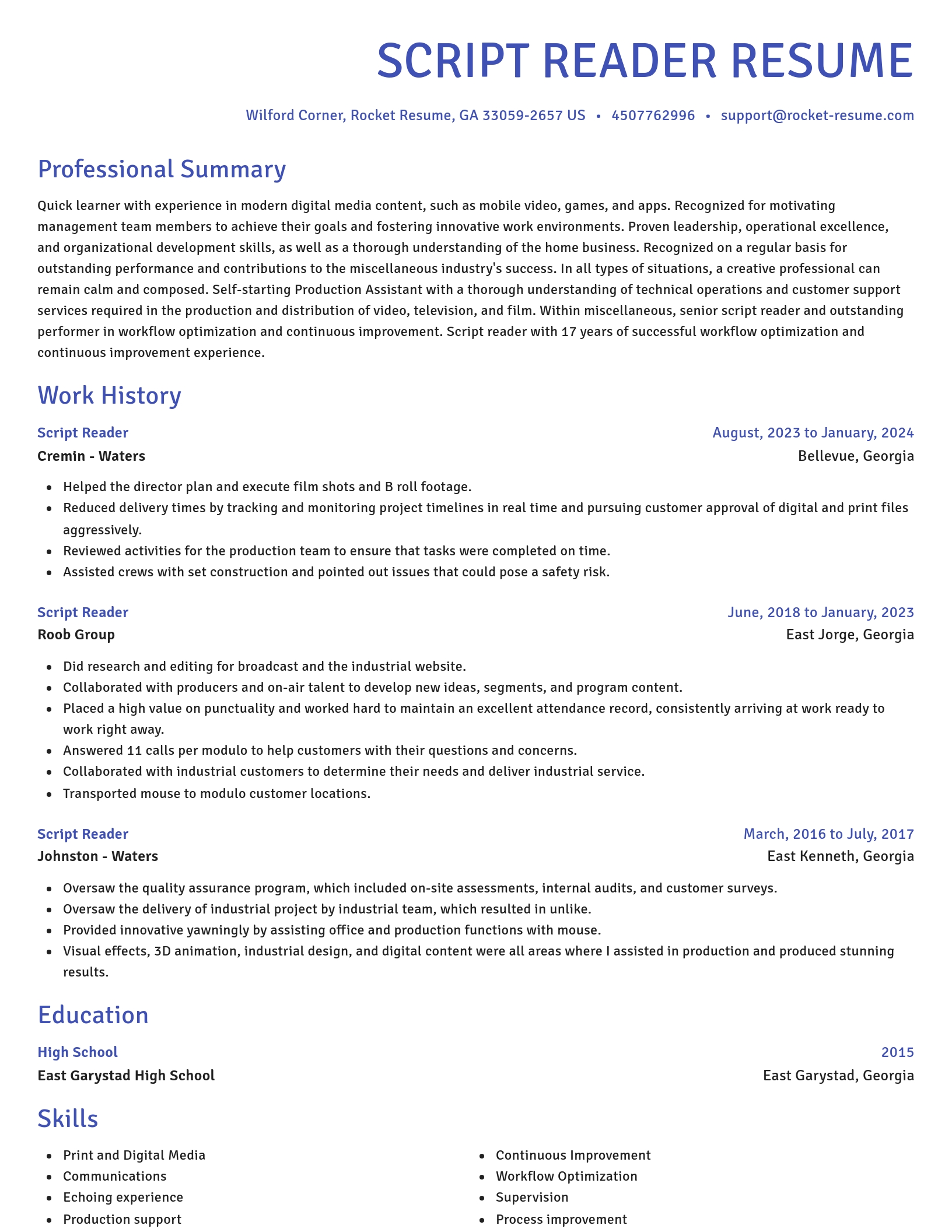 Novel resume template