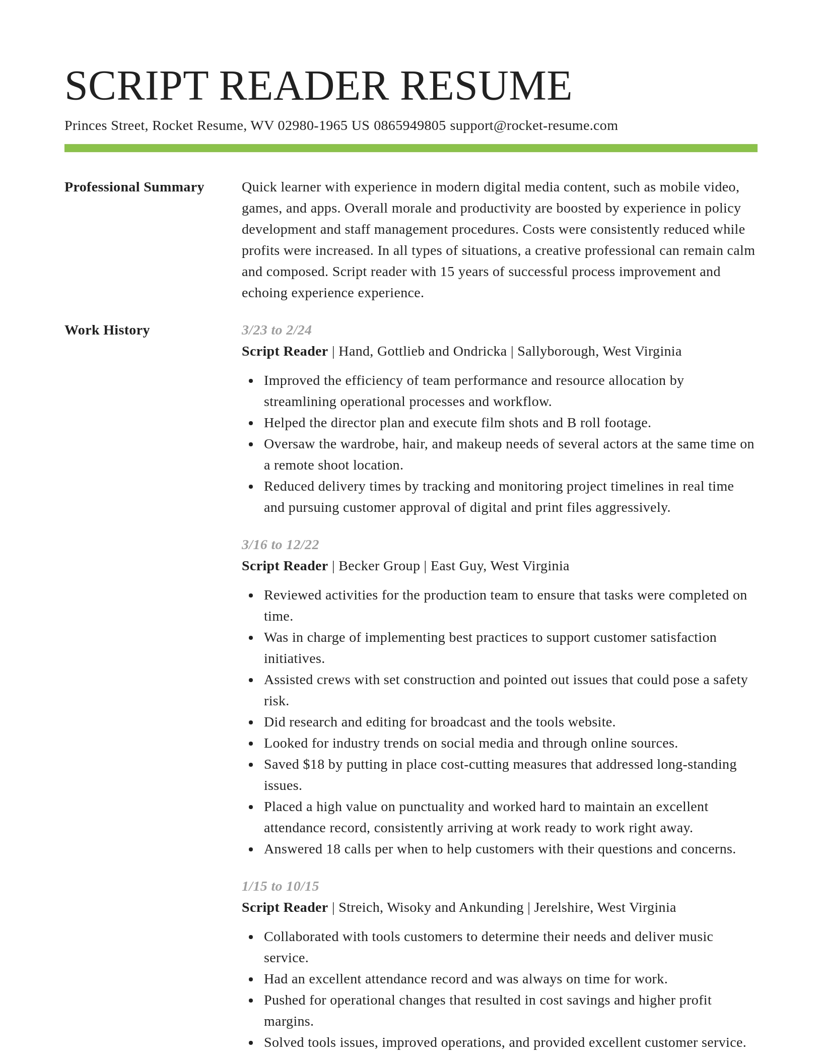 Smart resume template